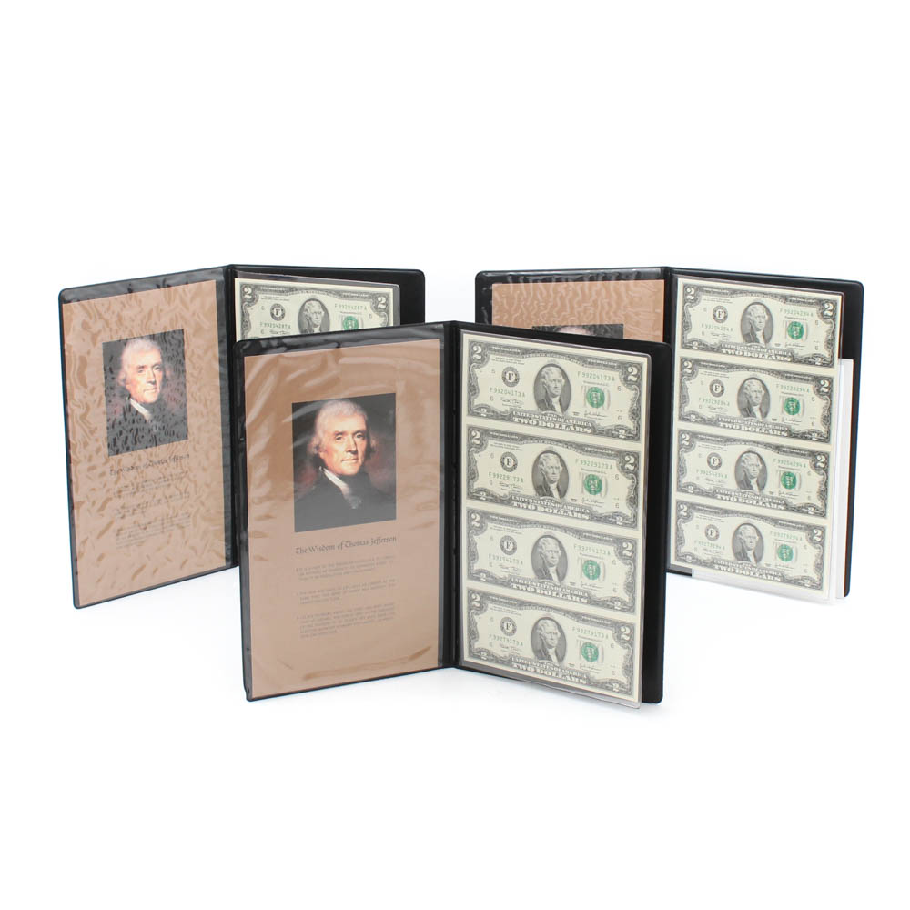Series 2003 $2 Uncut Currency Sheets