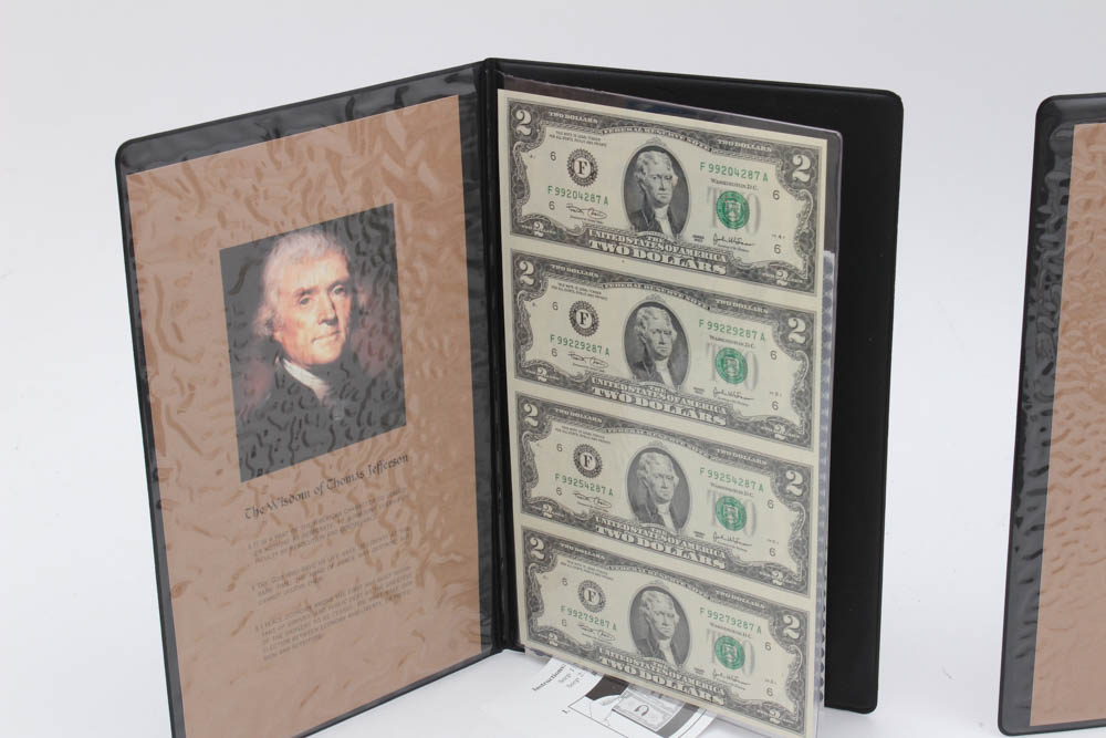 Series 2003 $2 Uncut Currency Sheets