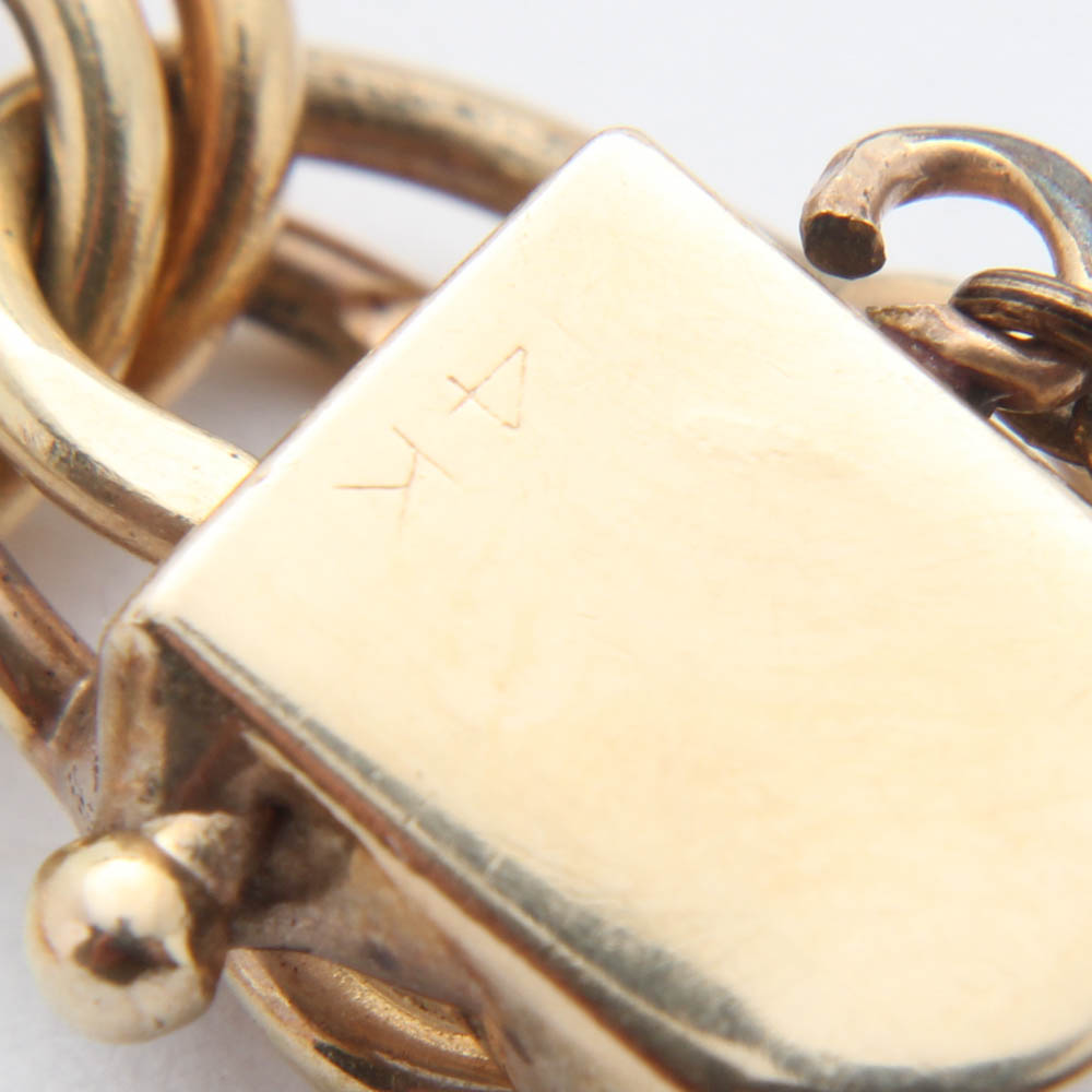 9K, 10K and 14K Yellow Gold Charm Bracelet