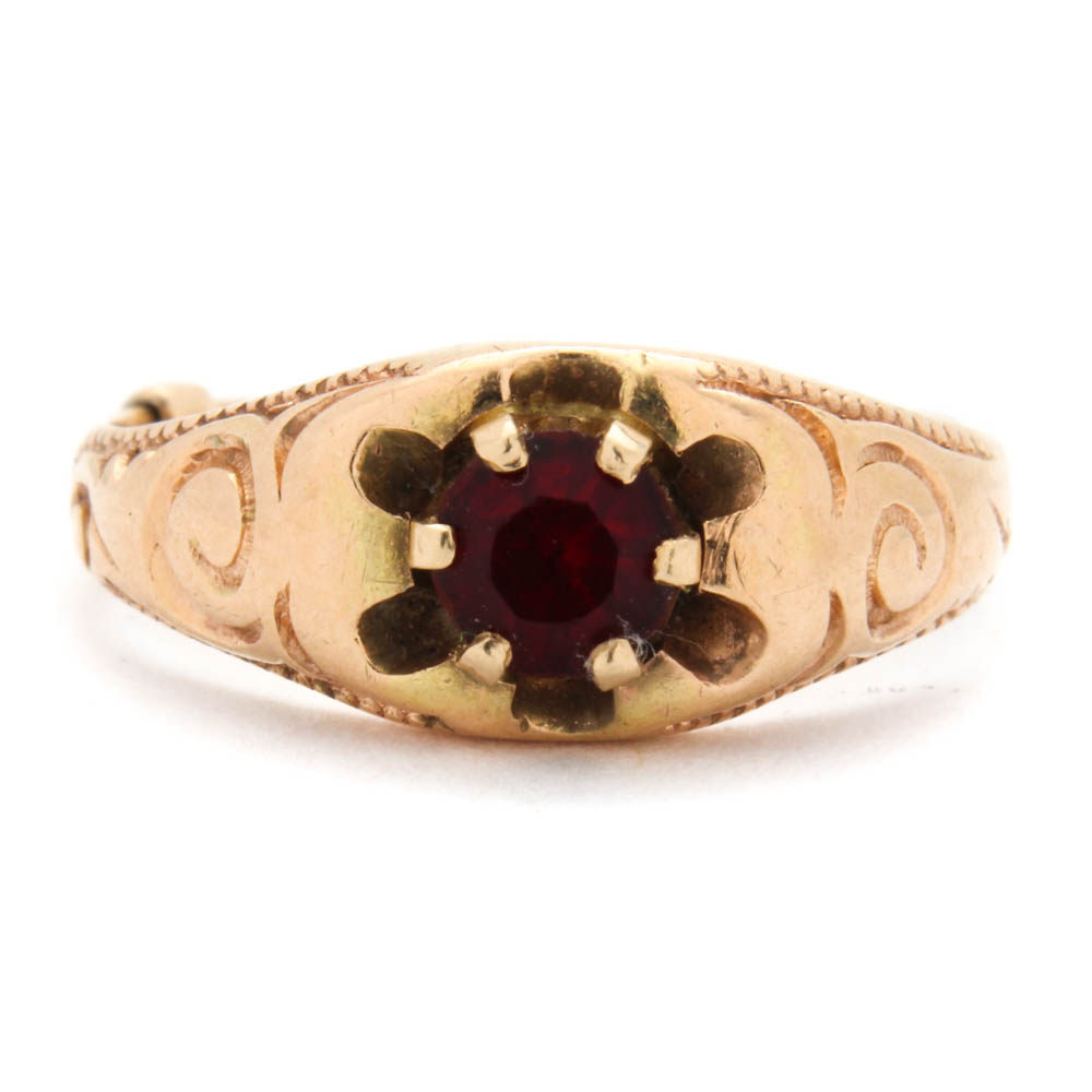 14K Yellow Gold Foil Back Ring