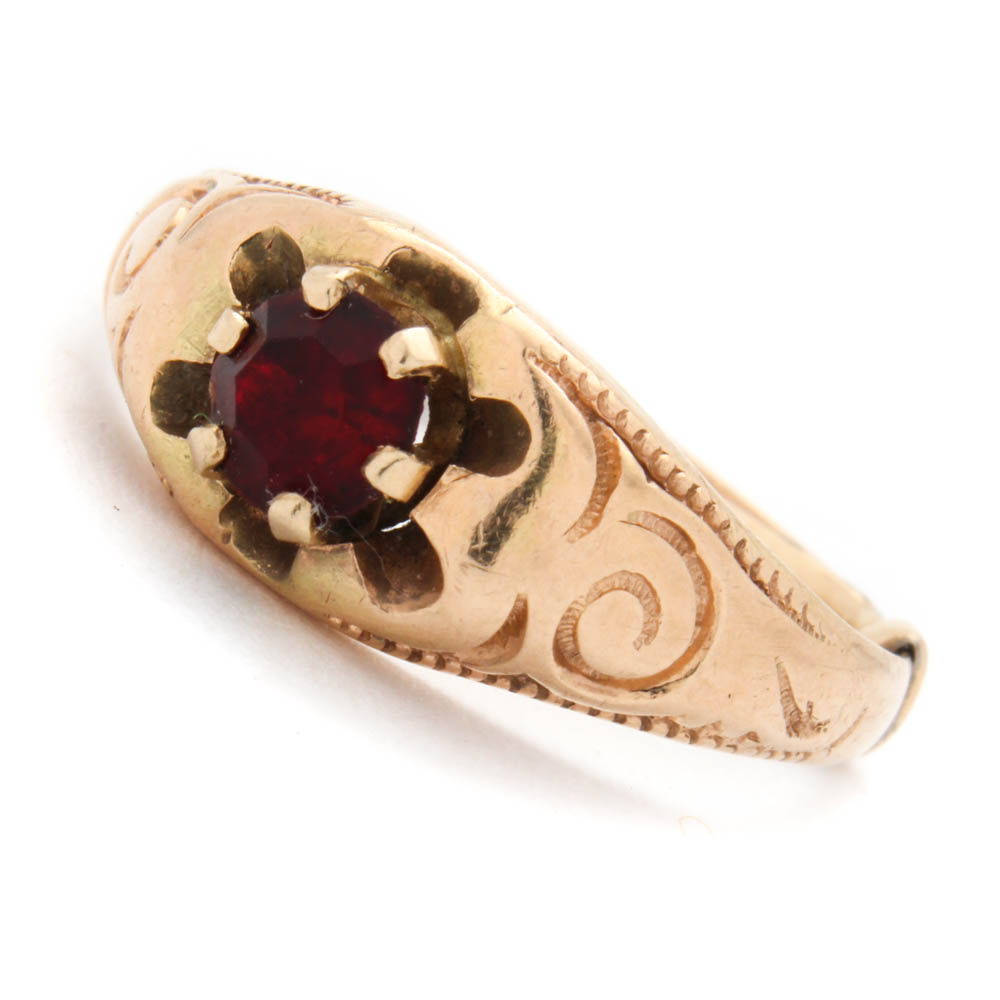 14K Yellow Gold Foil Back Ring