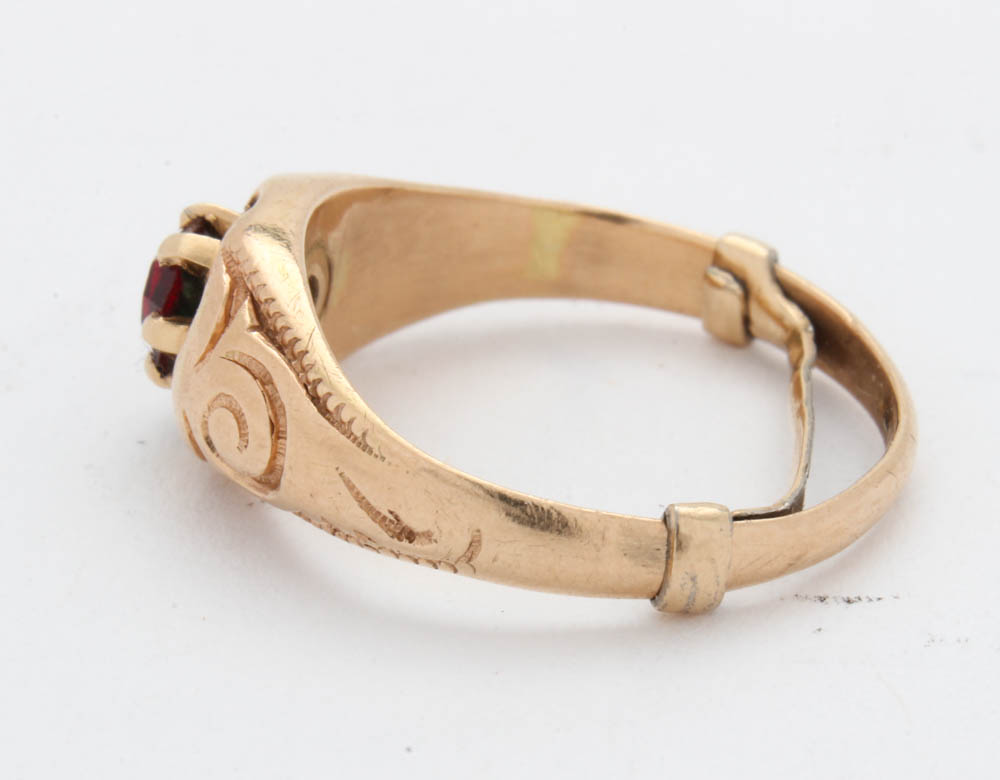 14K Yellow Gold Foil Back Ring