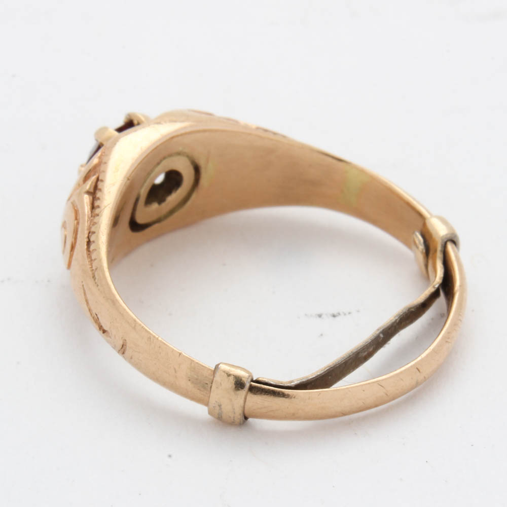14K Yellow Gold Foil Back Ring