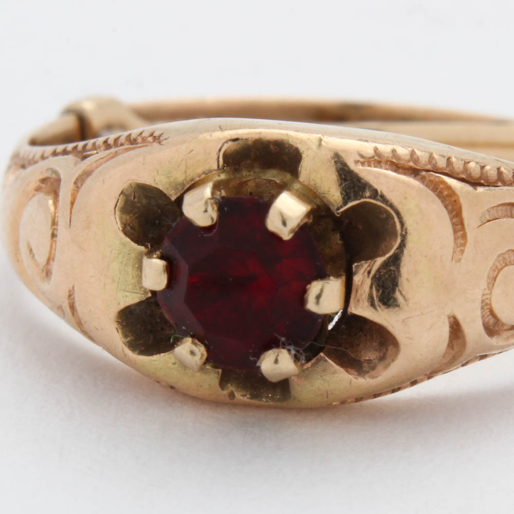 14K Yellow Gold Foil Back Ring