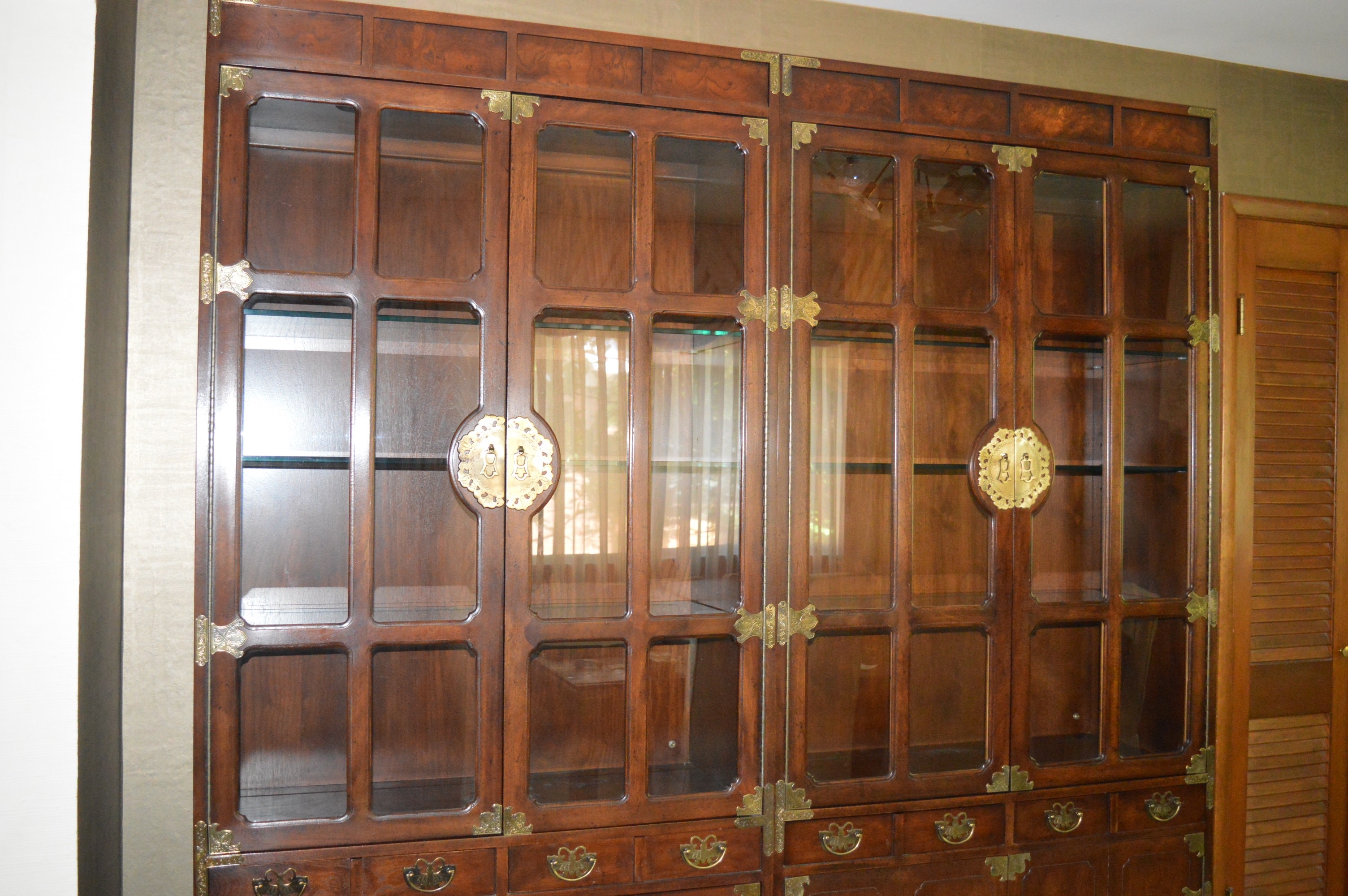 Two Piece Henredon "Pan Asian" China Cabinet