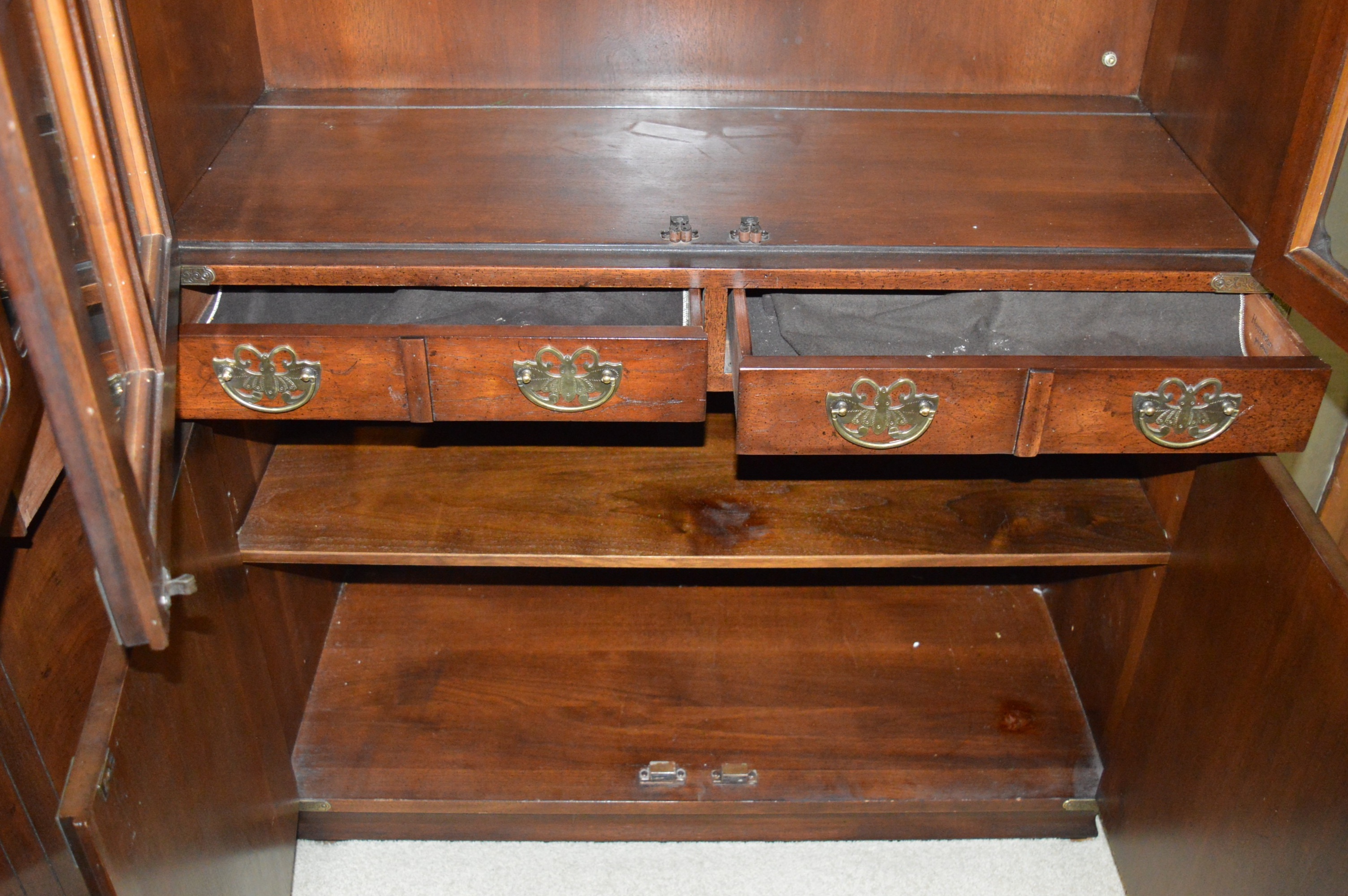Two Piece Henredon "Pan Asian" China Cabinet