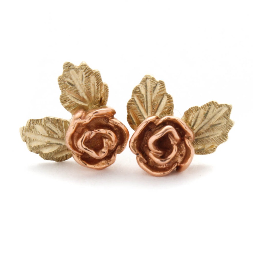 10K Yellow and Rose Gold Earrings
