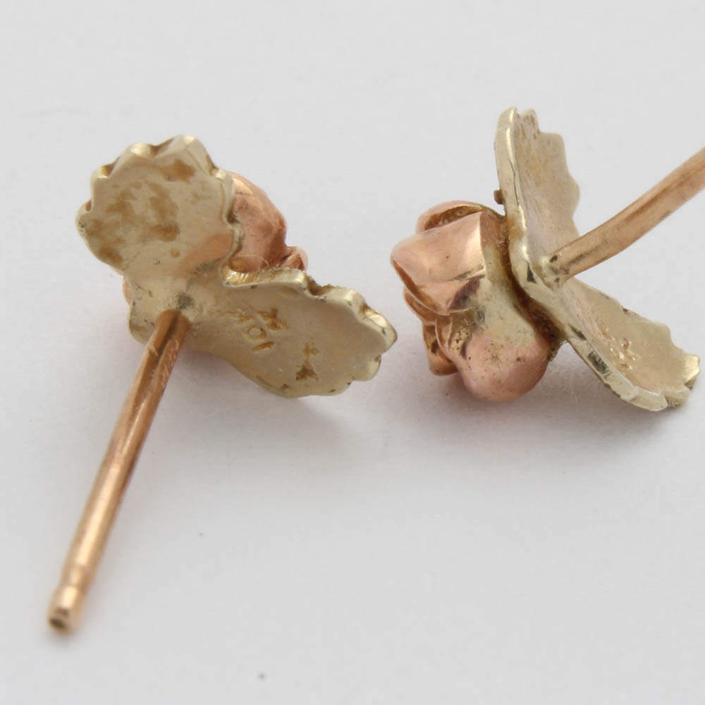 10K Yellow and Rose Gold Earrings