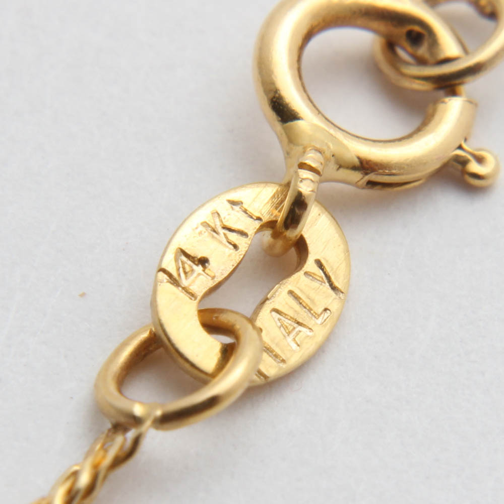 14K Yellow Gold Carved Onyx Elephant Pendant Necklace