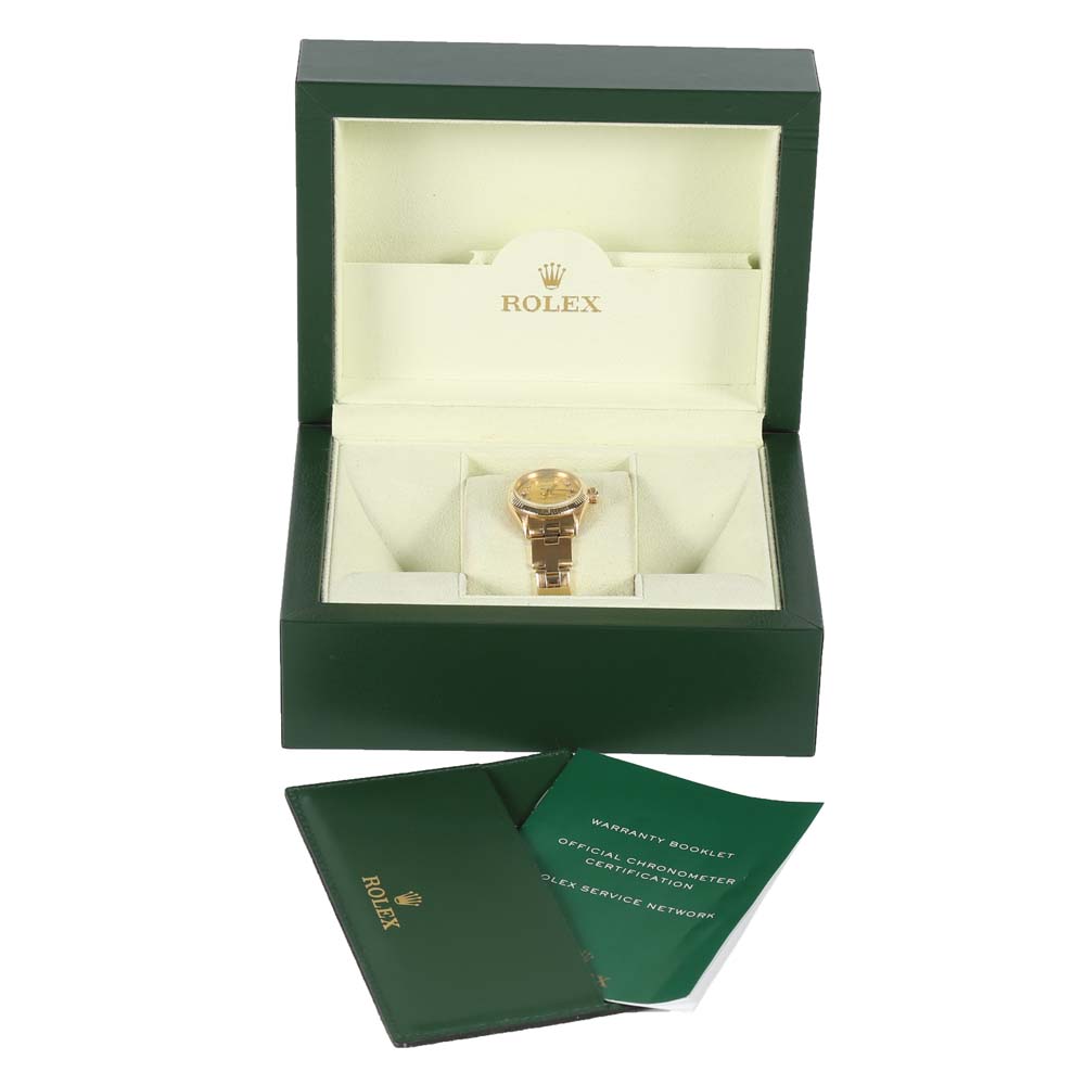 Rolex Oyster Perpetual 18K Yellow Gold and Diamond Watch