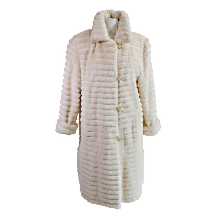 Bisang Couture Off-White Mink Fur Coat