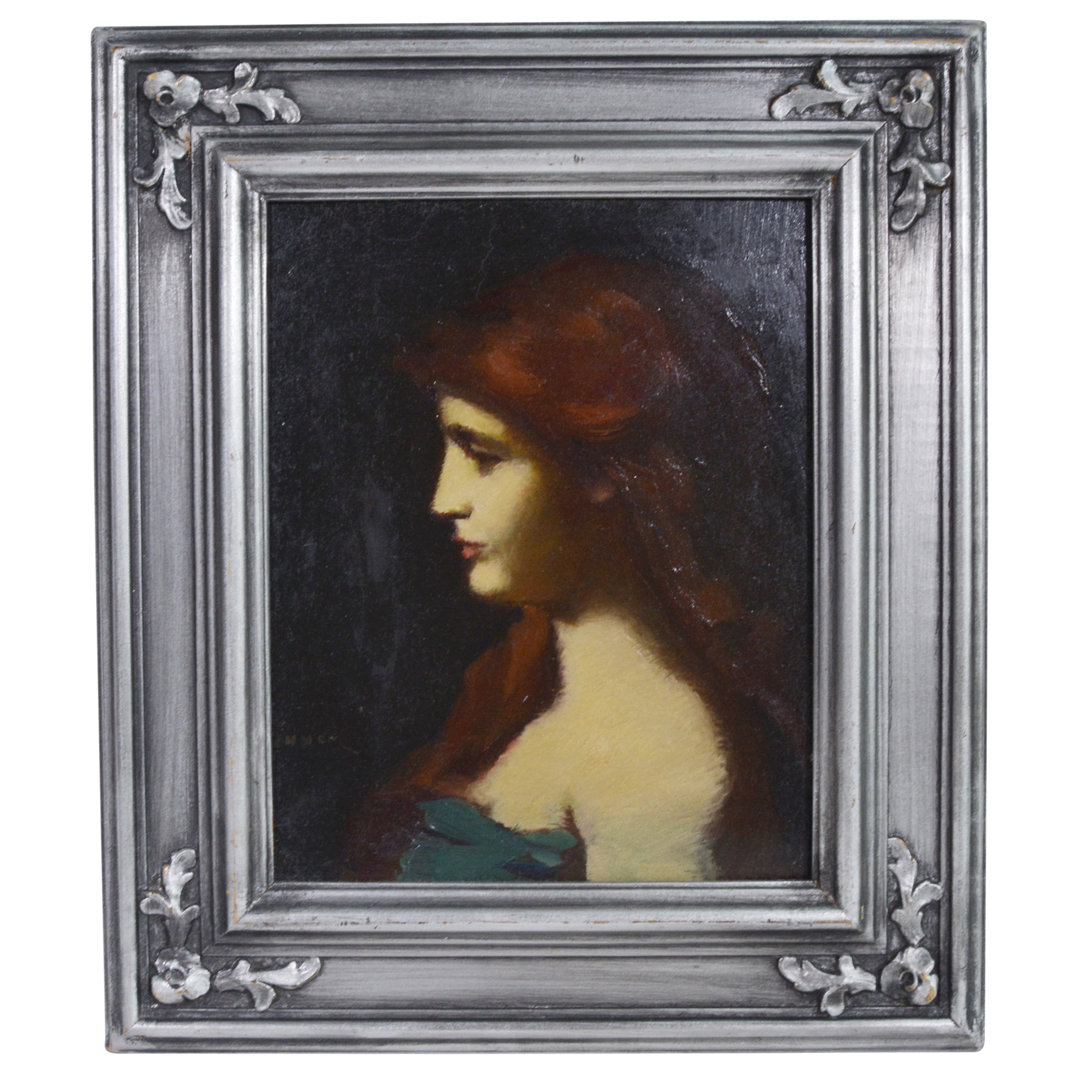 Antique Oil Painting of Woman After Hemmer