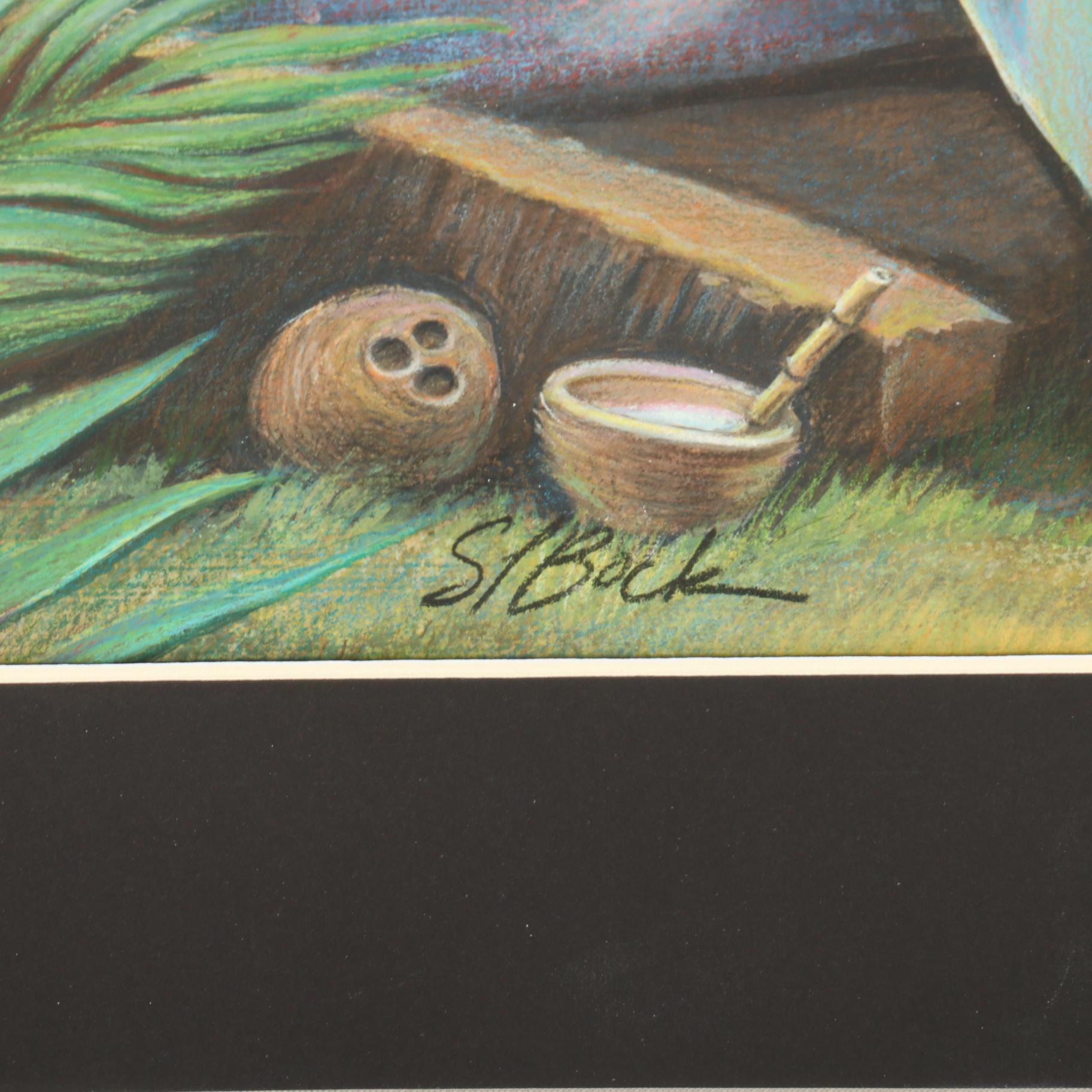 Suzanne Brock Oil Pastel Drawing of Characters from "Gilligan's Island"