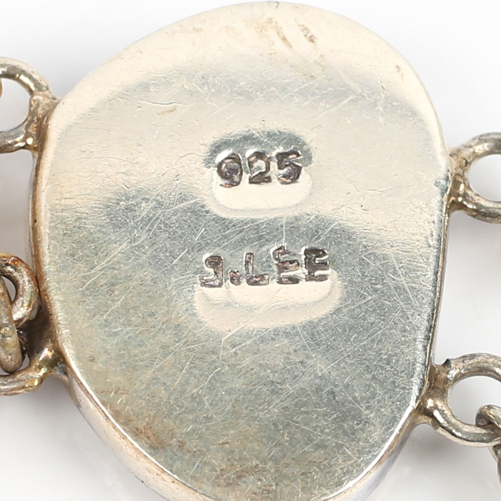 J. Lee Sterling Silver Multi-Stone and Glass Bracelet