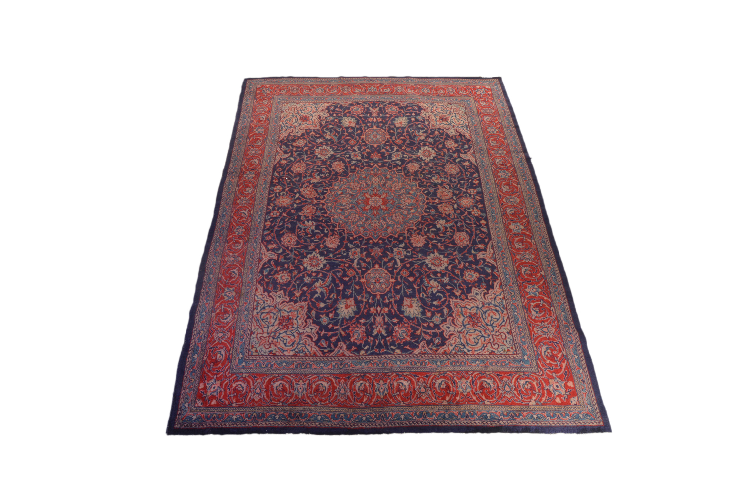 Hand-Knotted Indo-Isfahan Wool Room Sized Rug