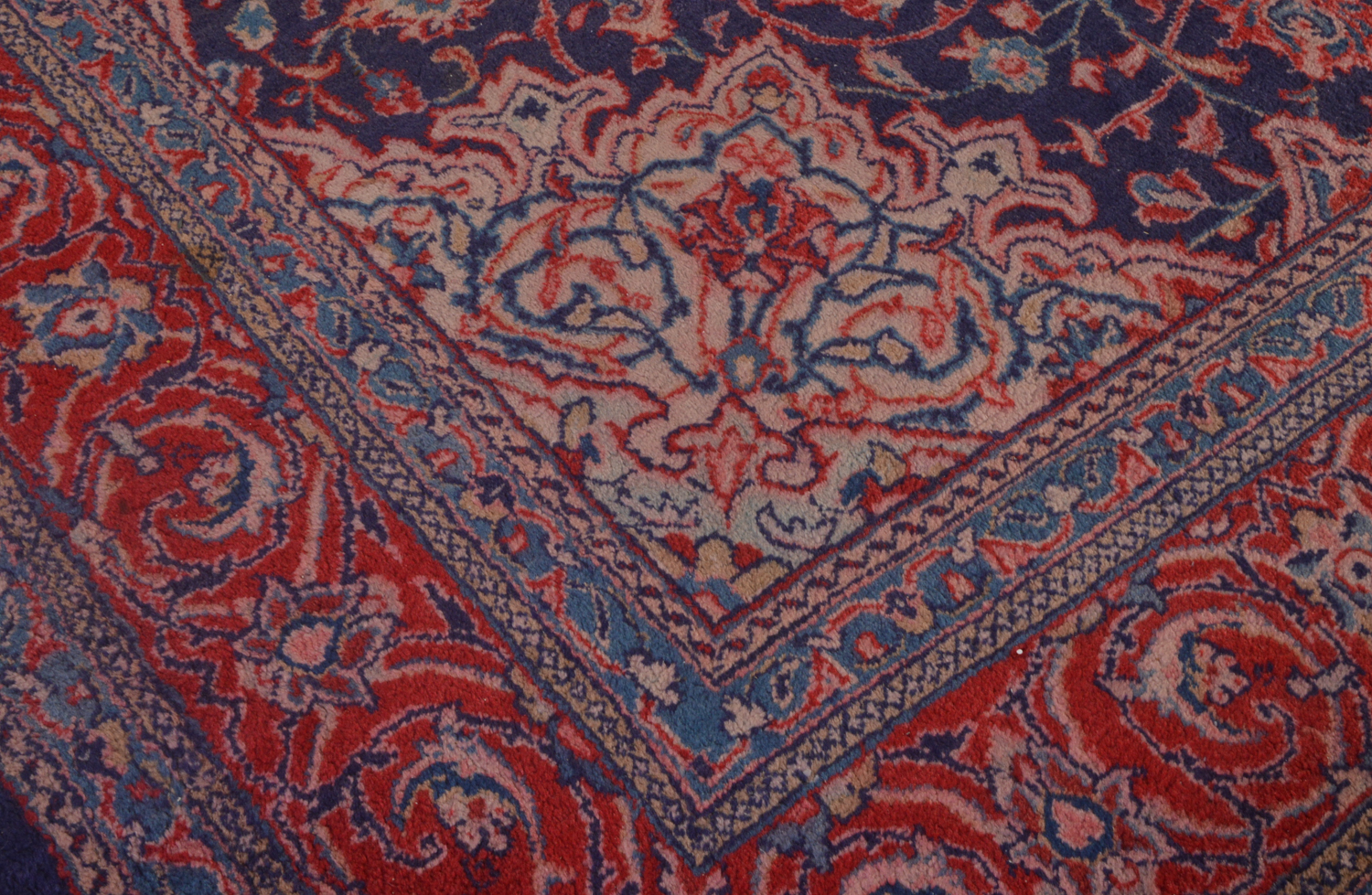 Hand-Knotted Indo-Isfahan Wool Room Sized Rug