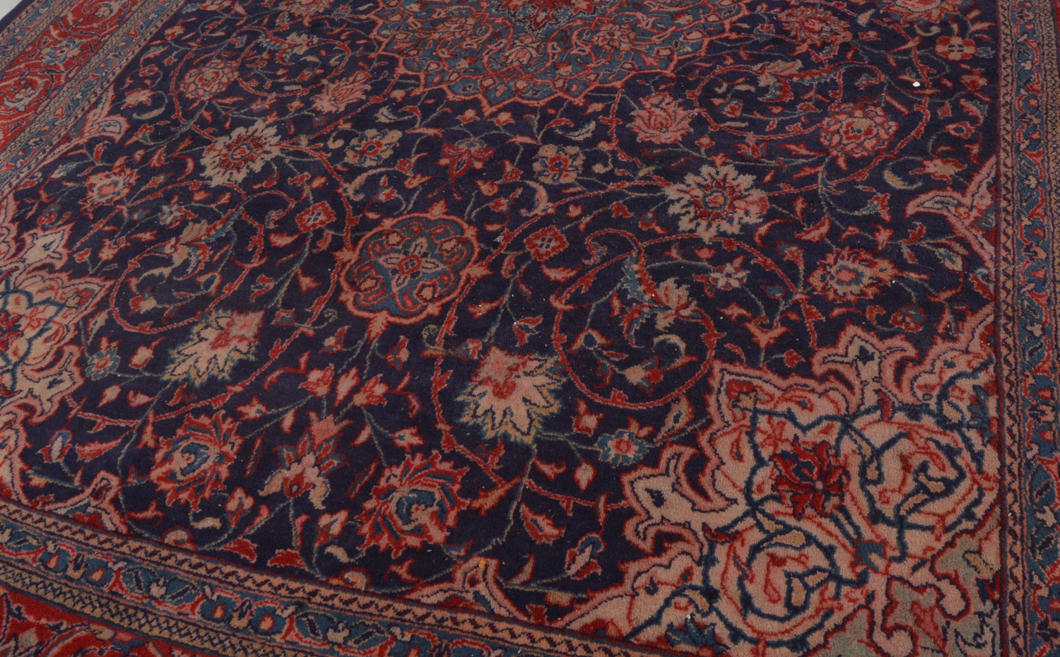 Hand-Knotted Indo-Isfahan Wool Room Sized Rug