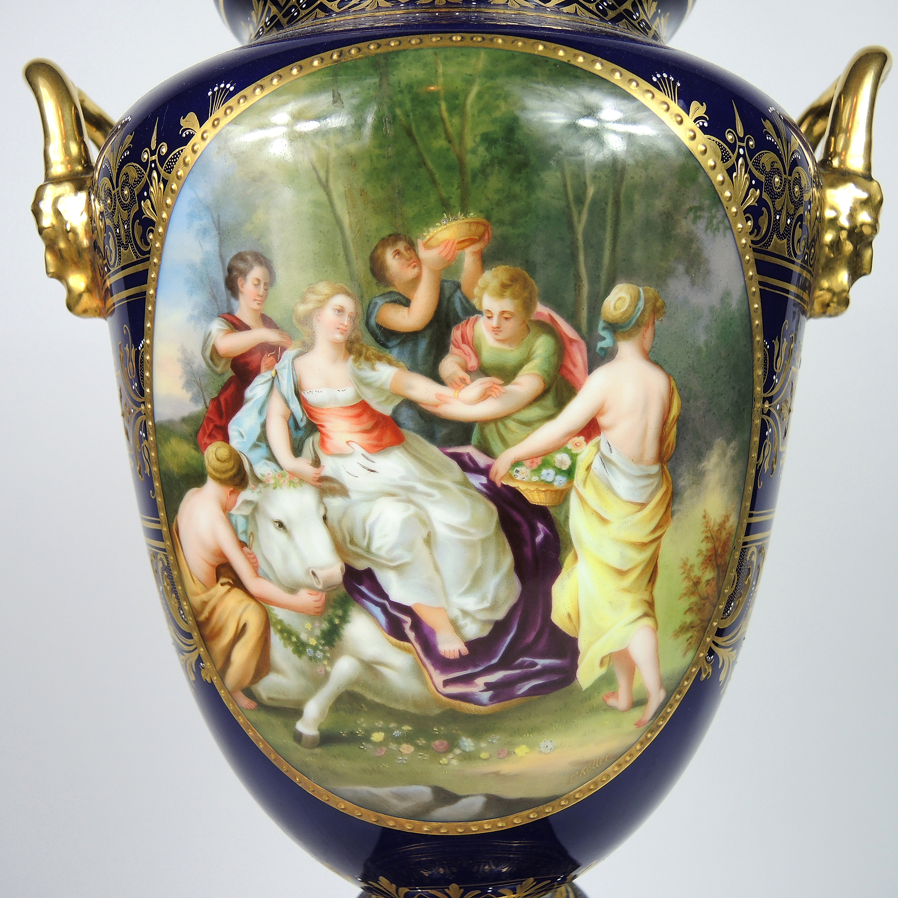 F. Koller Royal Vienna Painted Porcelain Urn "Raub der Europa"