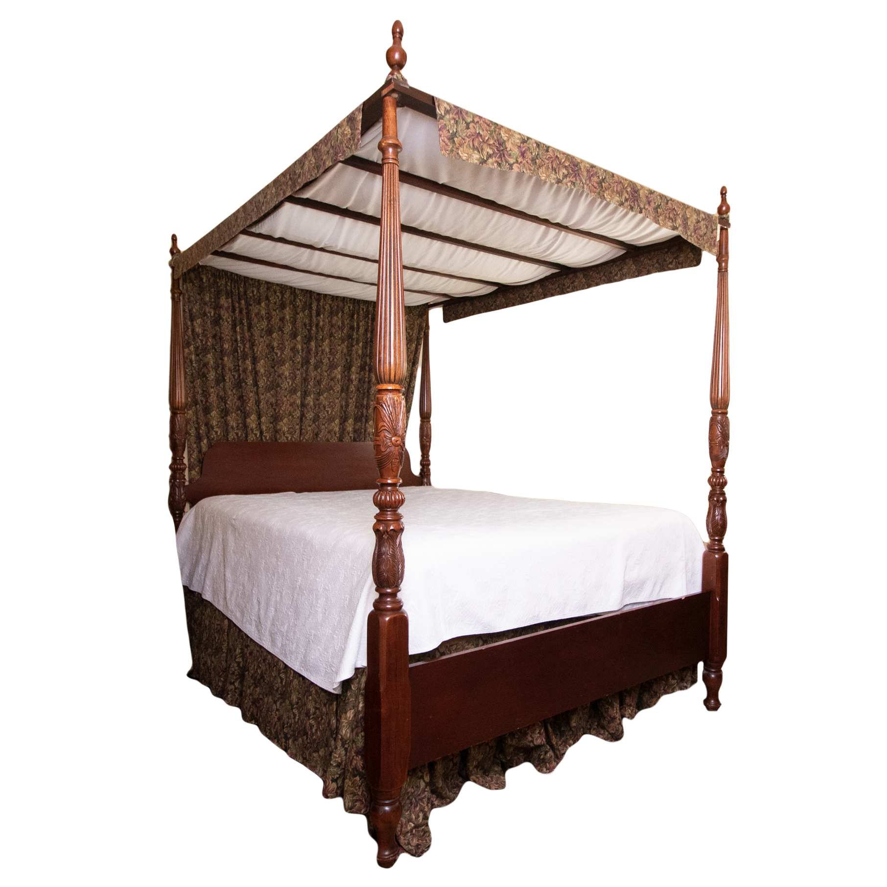 Vintage Four-Poster Canopy Rice Bed