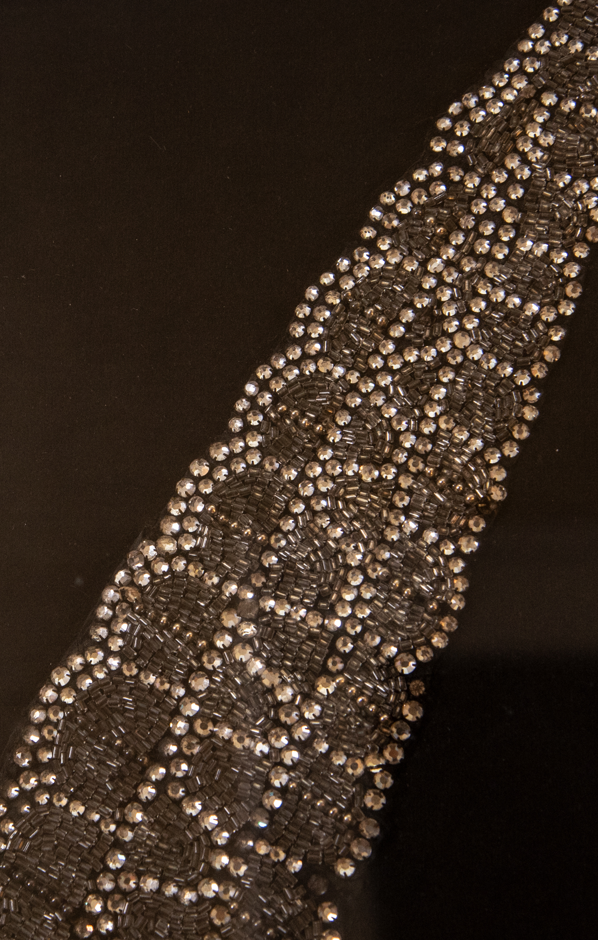 Framed Vintage Art Deco Style Hand Beaded Dress Applique