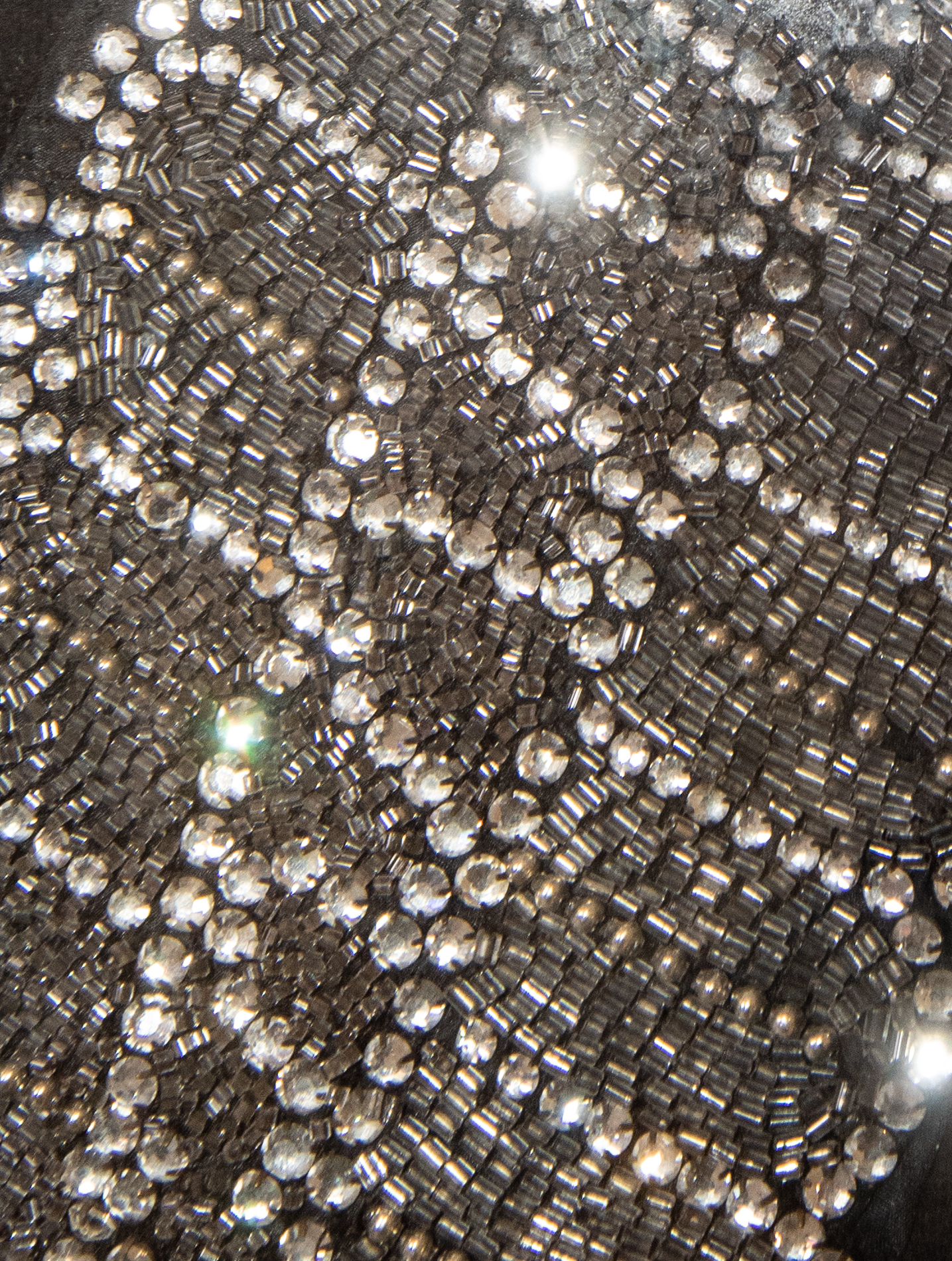 Framed Vintage Art Deco Style Hand Beaded Dress Applique