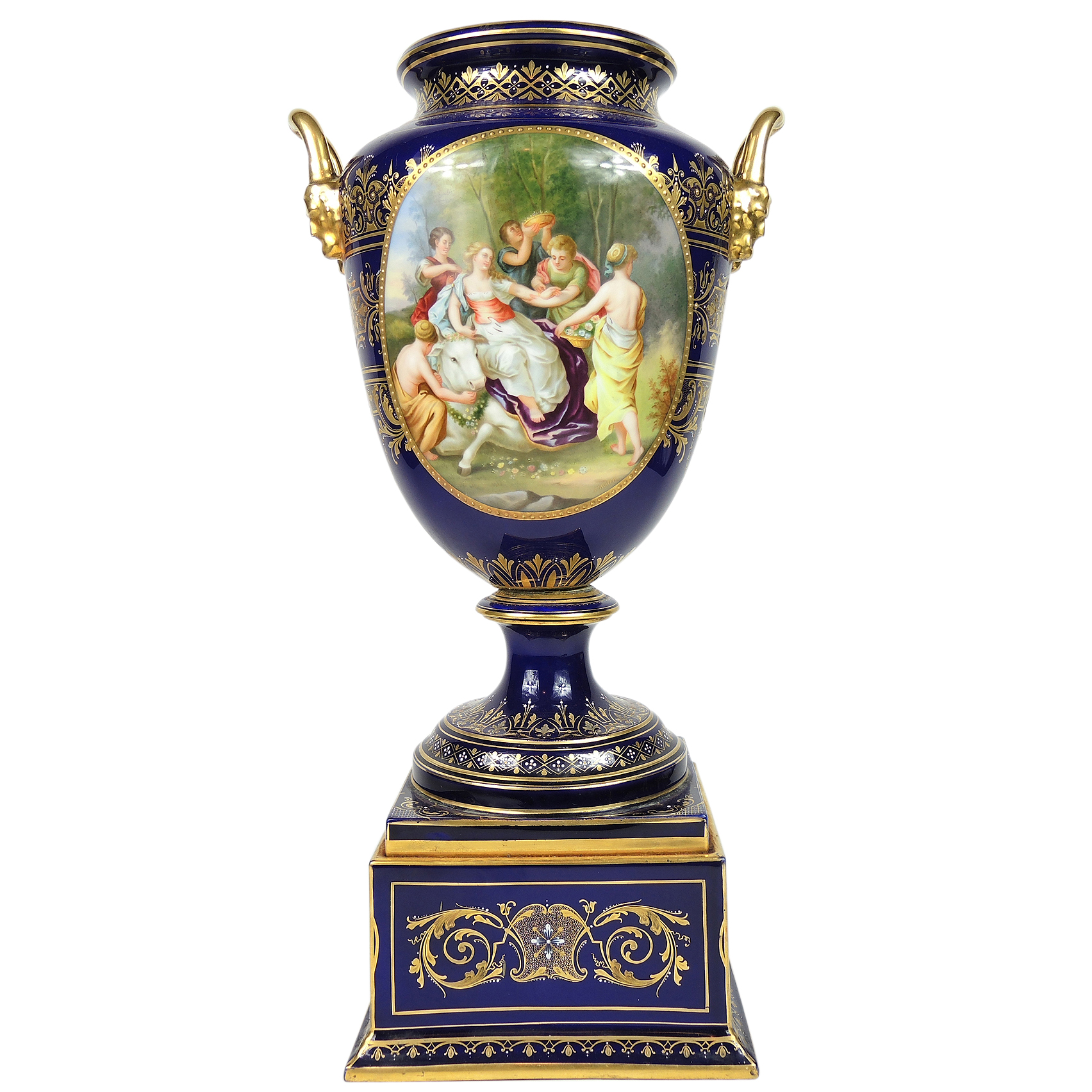 F. Koller Royal Vienna Painted Porcelain Urn "Raub der Europa"