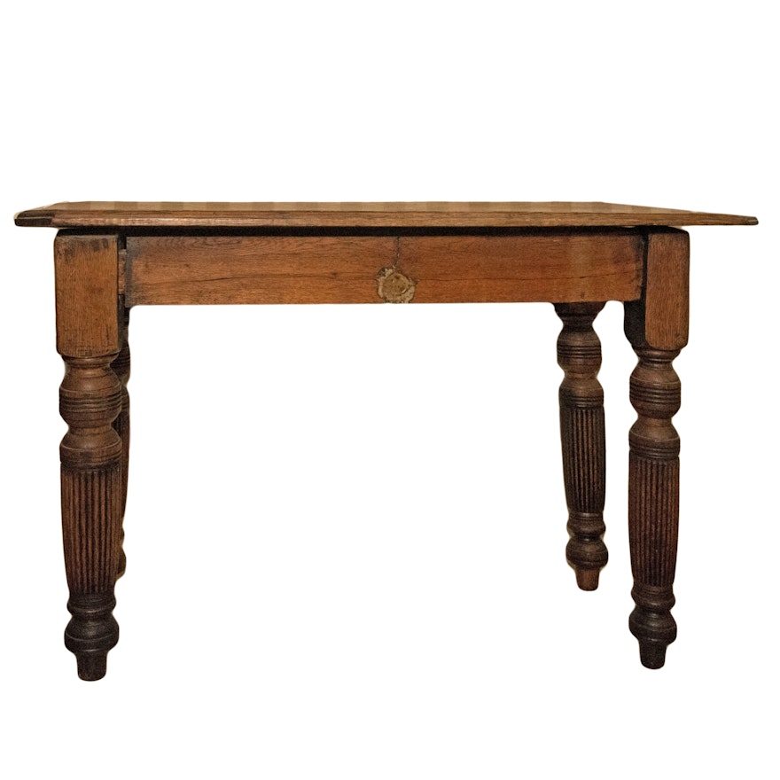 Antique English Oak Work Table