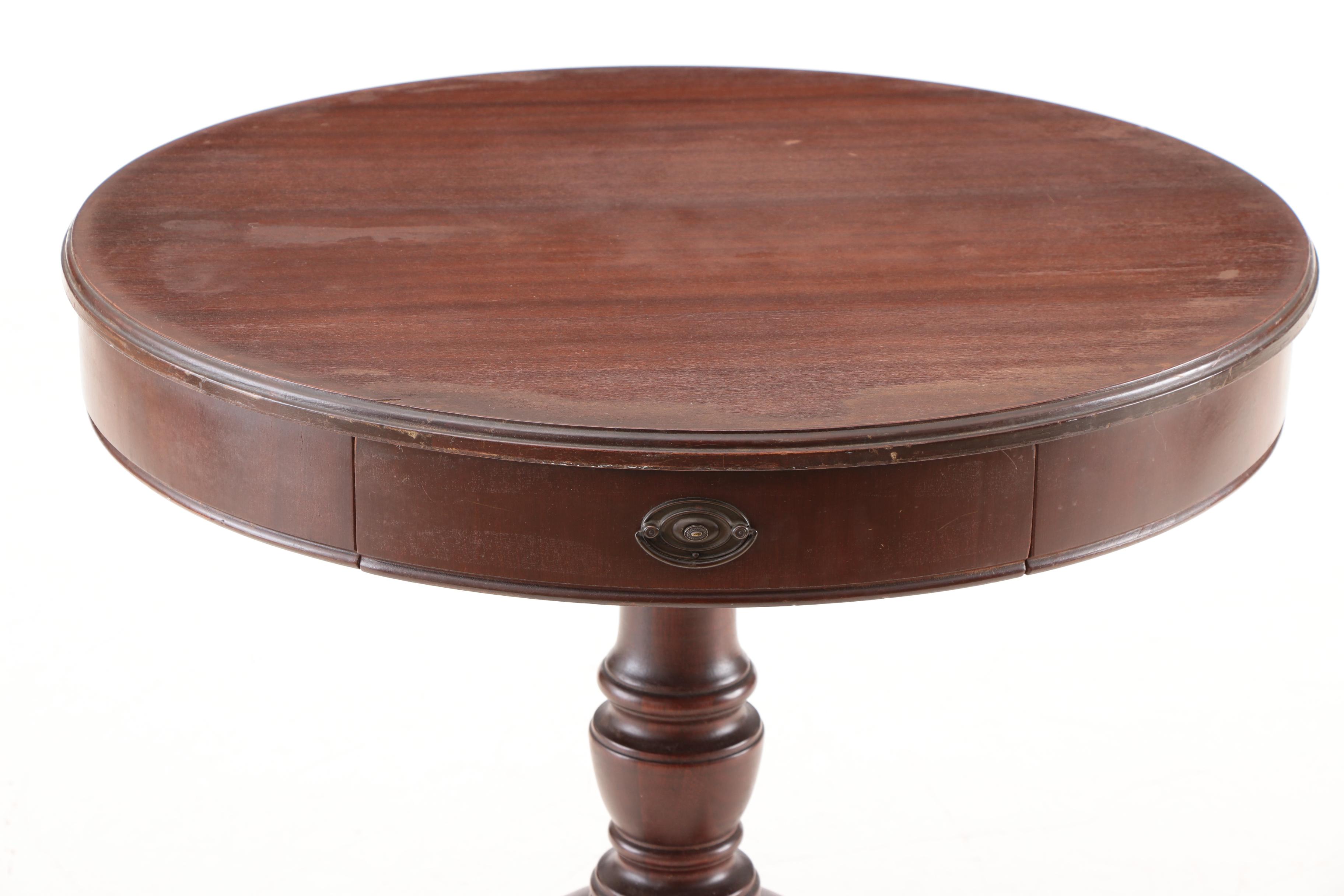 Vintage Mahogany Drum Table