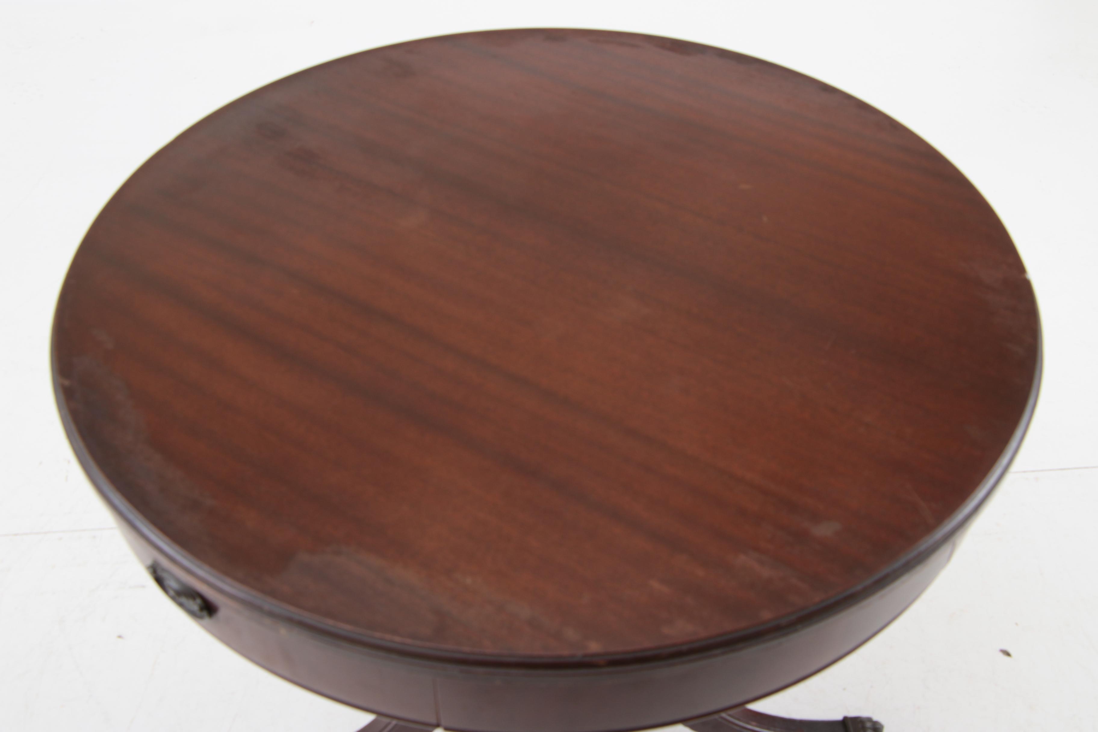 Vintage Mahogany Drum Table
