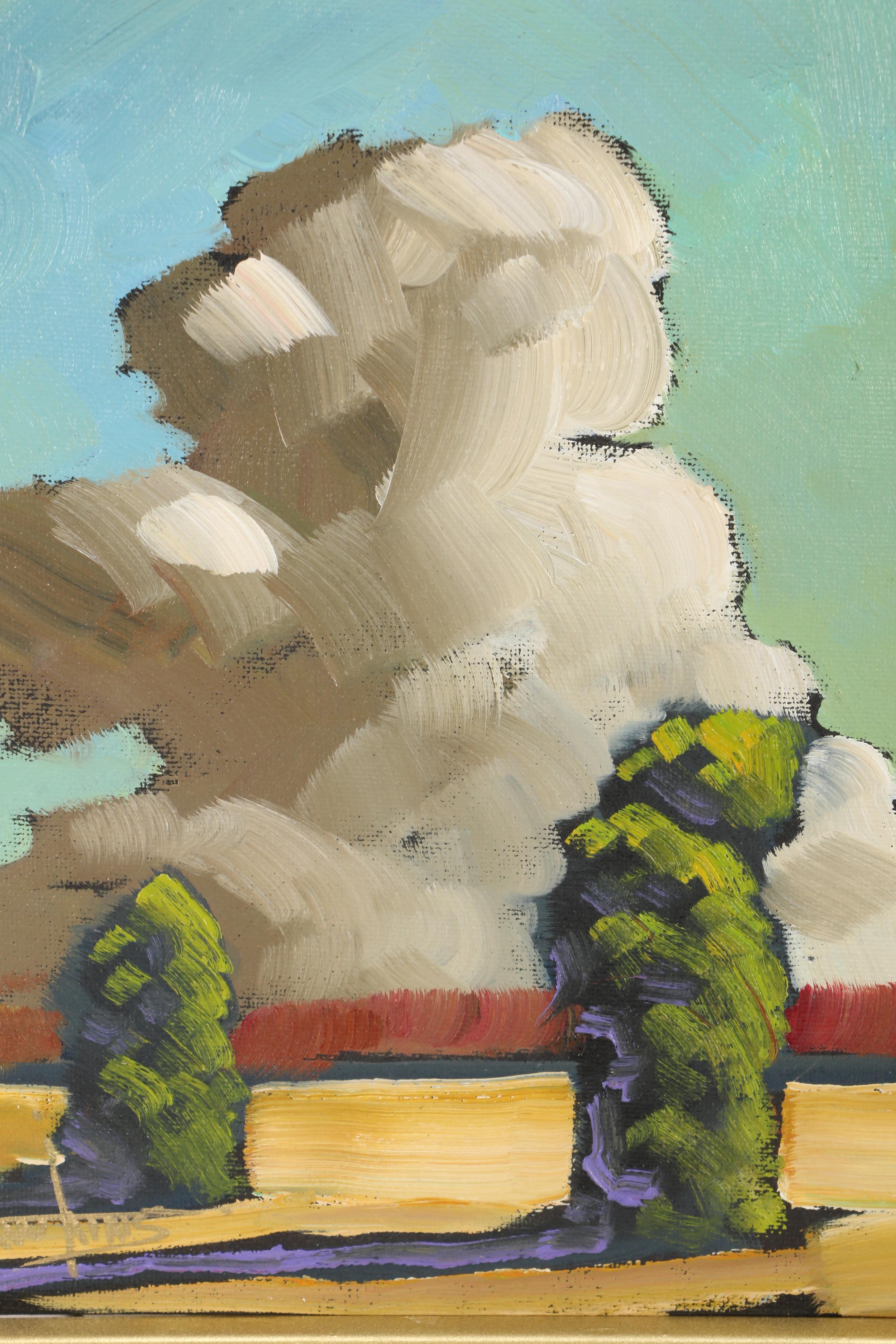 William Hawkins Oil on Canvas Board Impressionist Landscape Painting