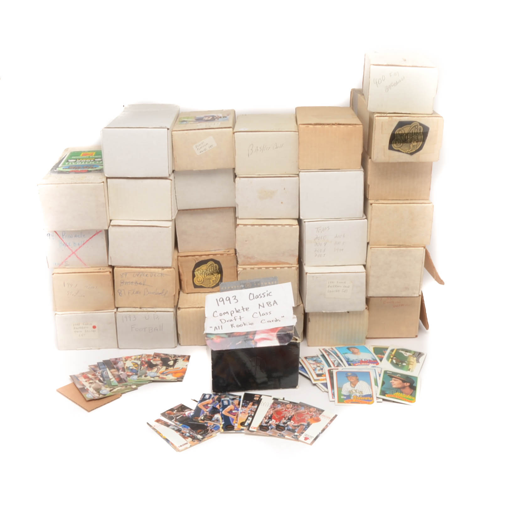 Massive Collection of 1980s-1990s Baseball, Football, and Basketball Cards