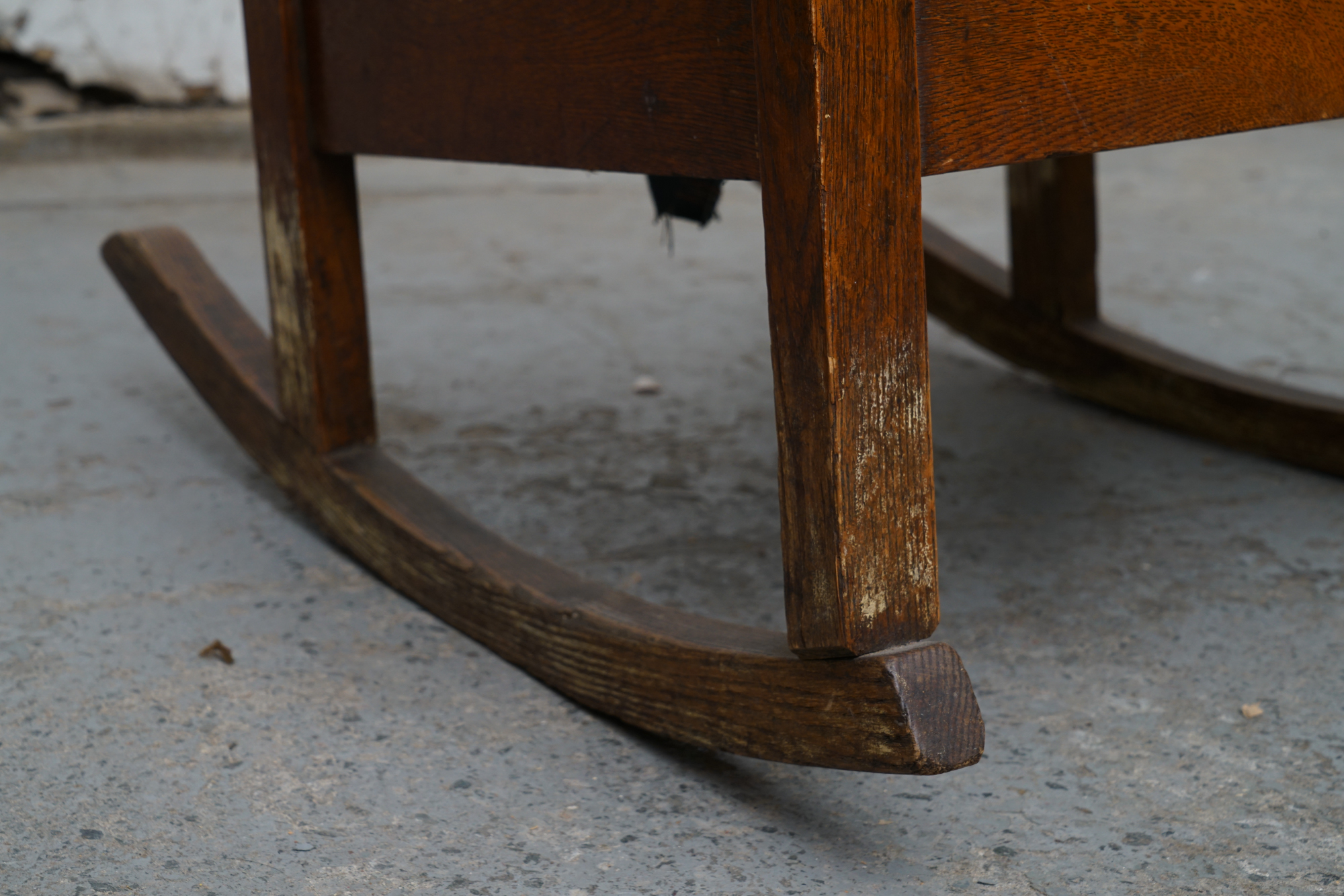 Vintage Oak Mission Style Ladder Back Rocking Chair