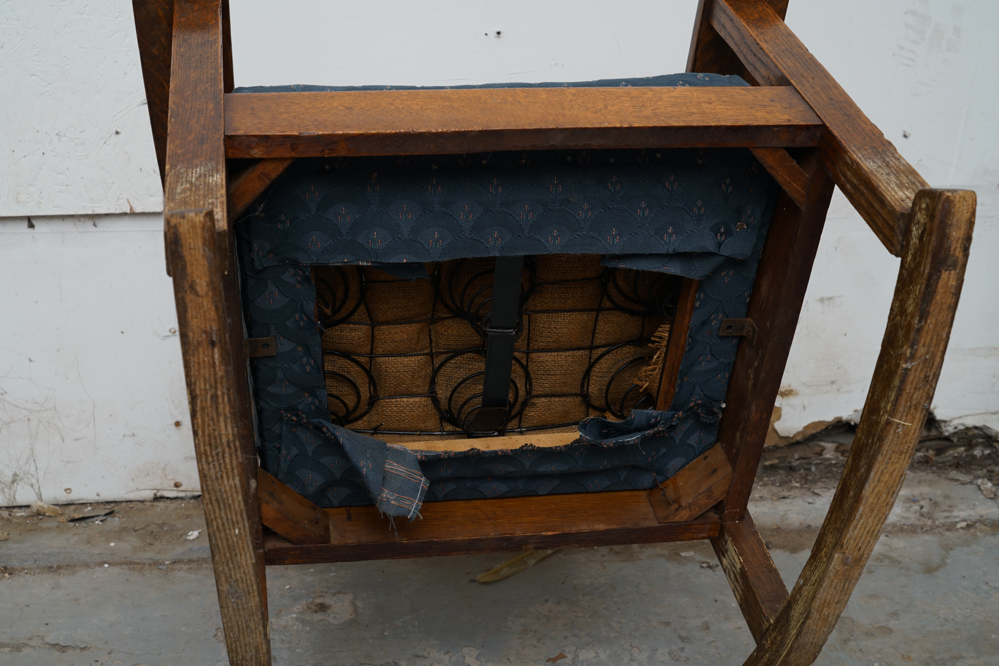 Vintage Oak Mission Style Ladder Back Rocking Chair