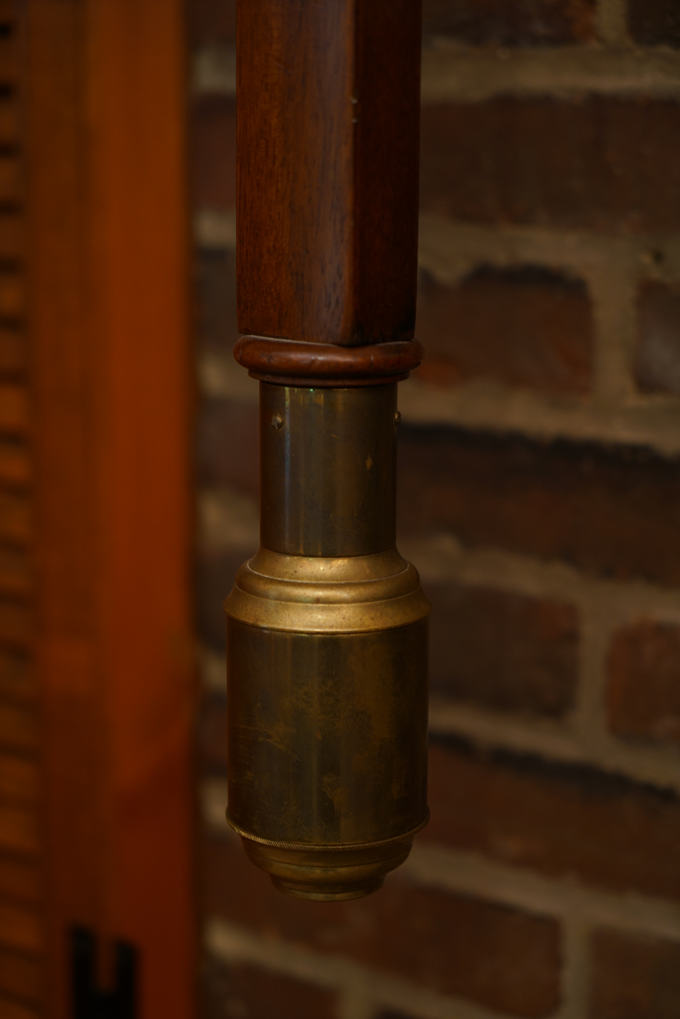 Antique Gimbaled Vertical Marine Barometer