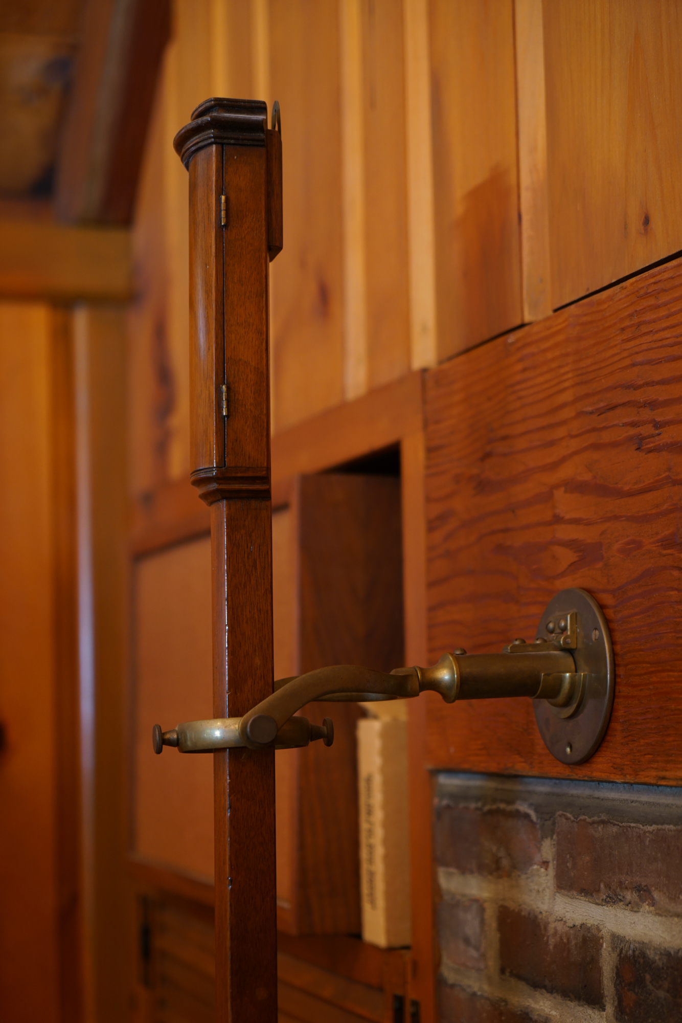 Antique Gimbaled Vertical Marine Barometer