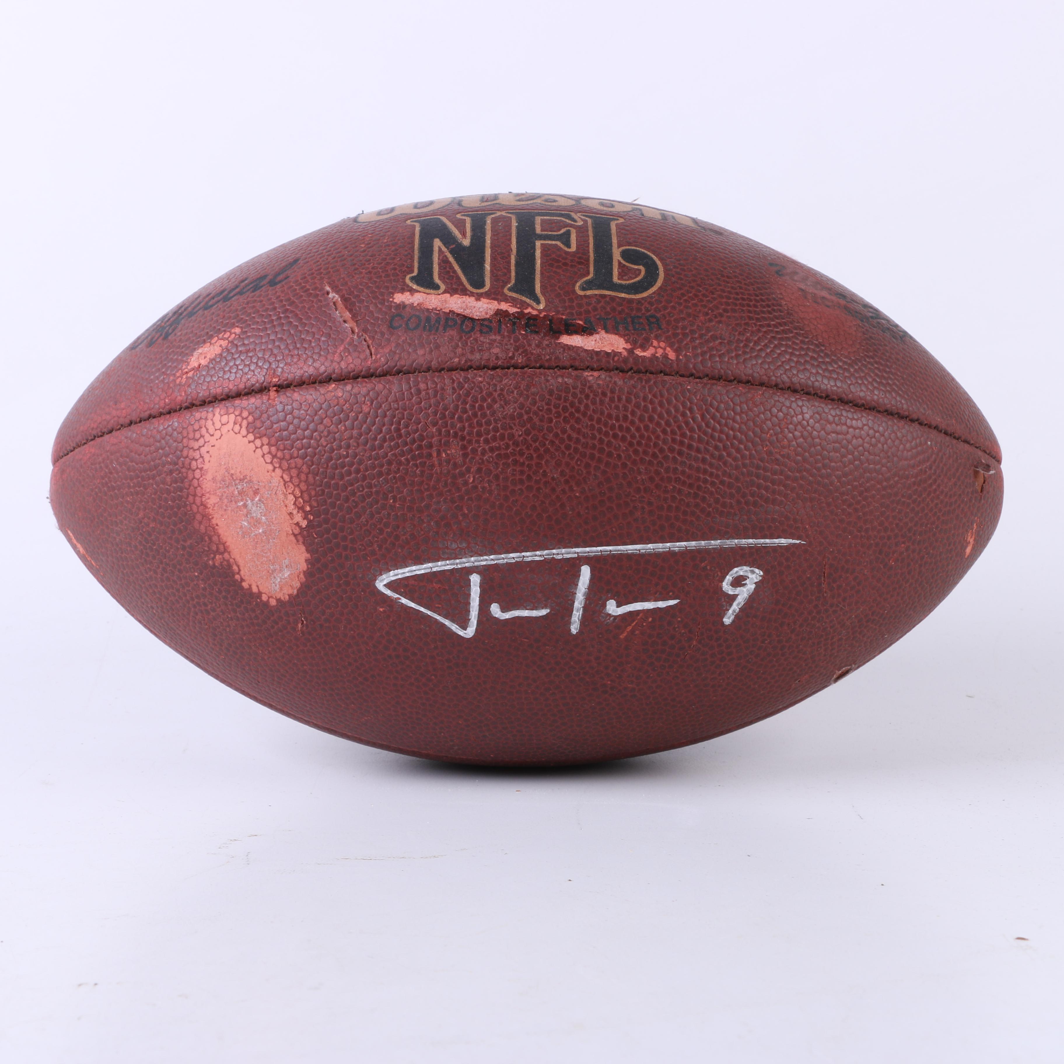 Multi-Autographed Footballs including Justin Tucker and 1996 Ravens Football
