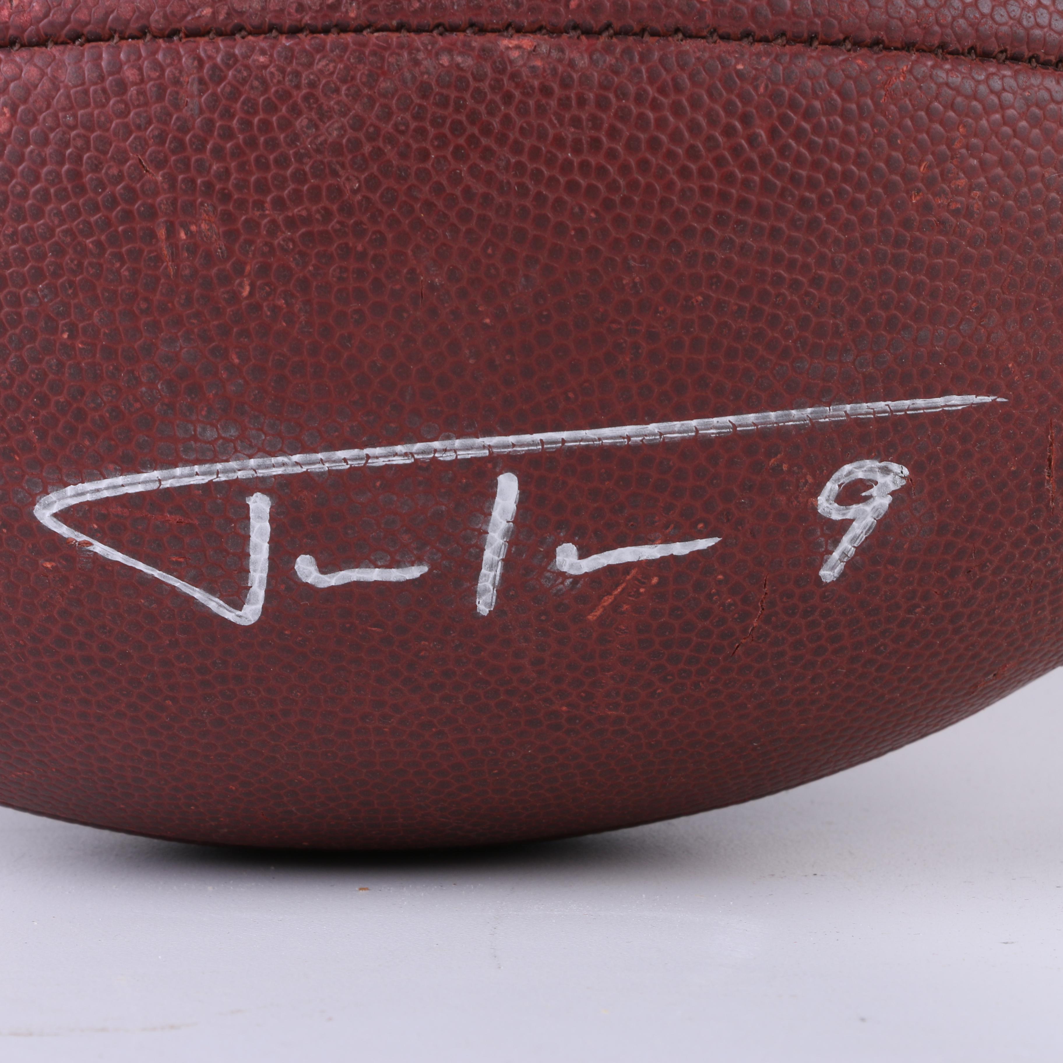 Multi-Autographed Footballs including Justin Tucker and 1996 Ravens Football