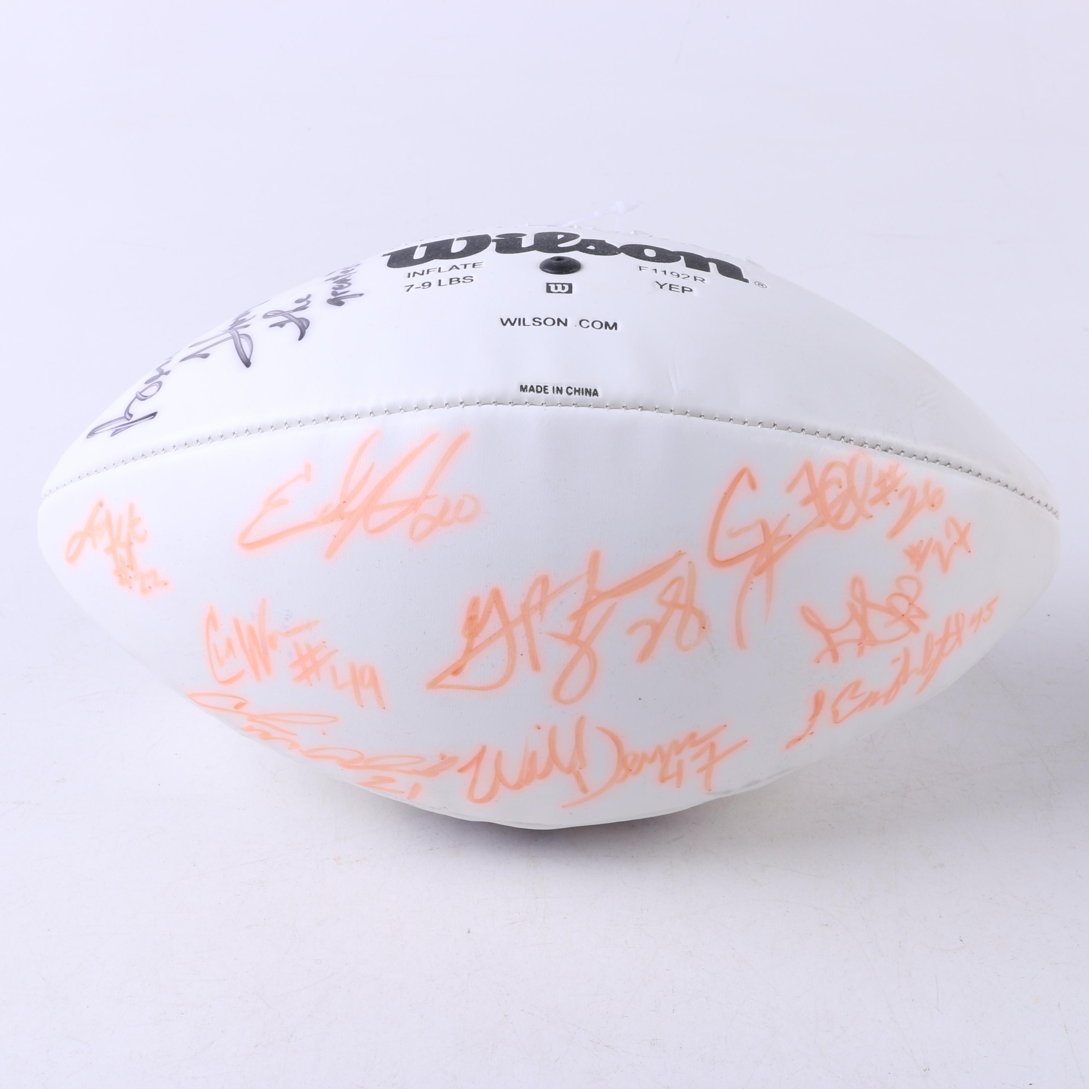 Multi-Autographed Footballs including Justin Tucker and 1996 Ravens Football
