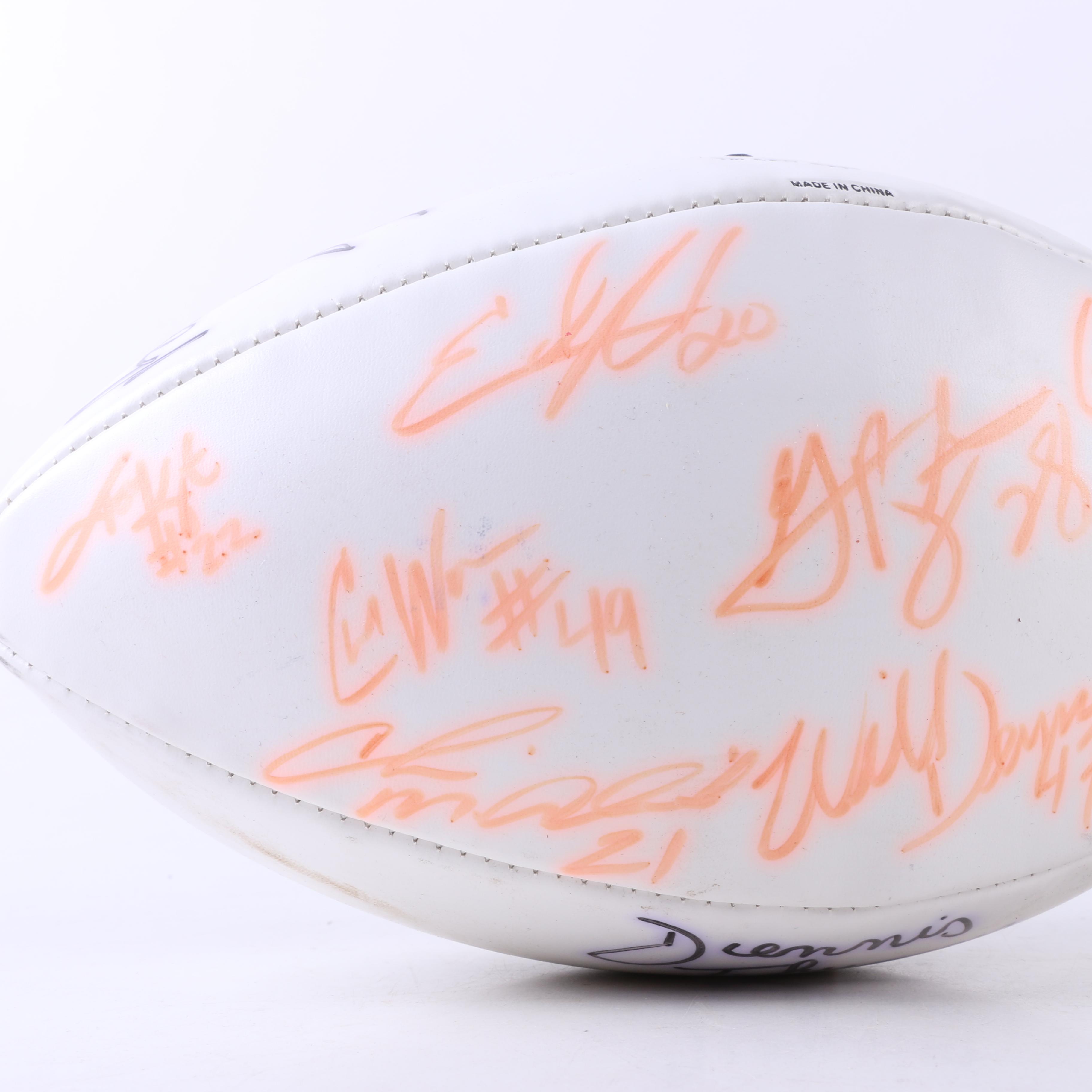Multi-Autographed Footballs including Justin Tucker and 1996 Ravens Football