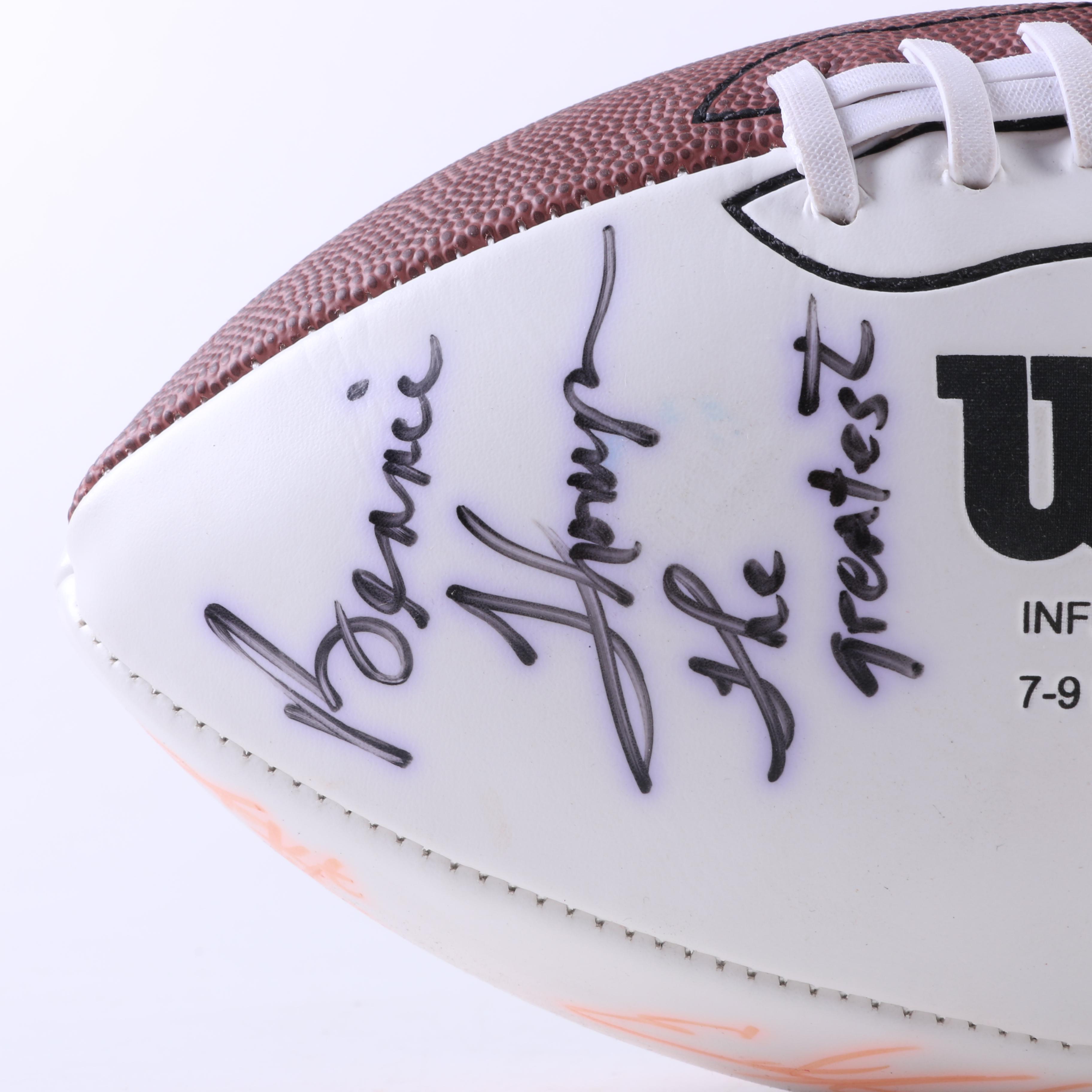 Multi-Autographed Footballs including Justin Tucker and 1996 Ravens Football