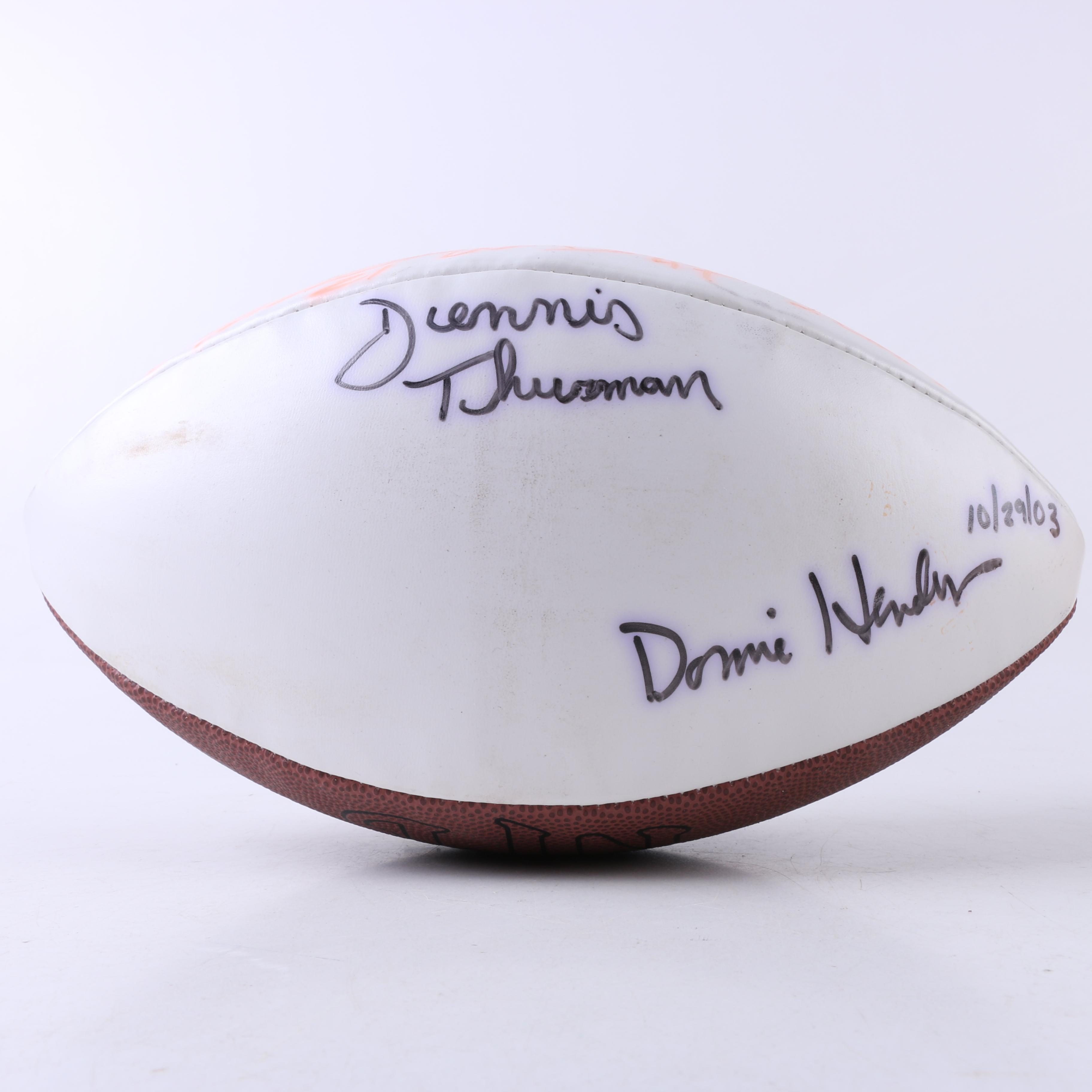 Multi-Autographed Footballs including Justin Tucker and 1996 Ravens Football