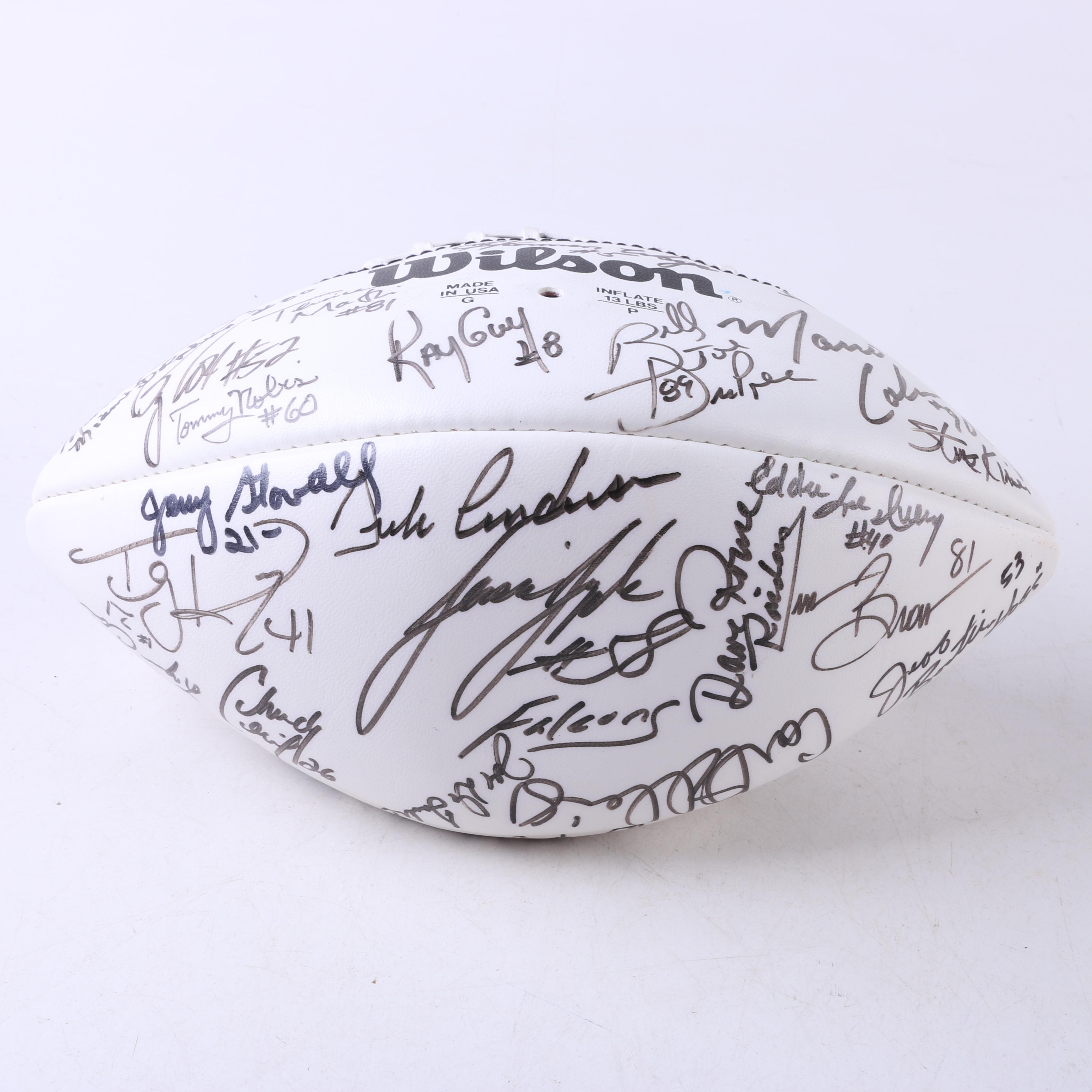 Multi-Autographed Footballs including Justin Tucker and 1996 Ravens Football