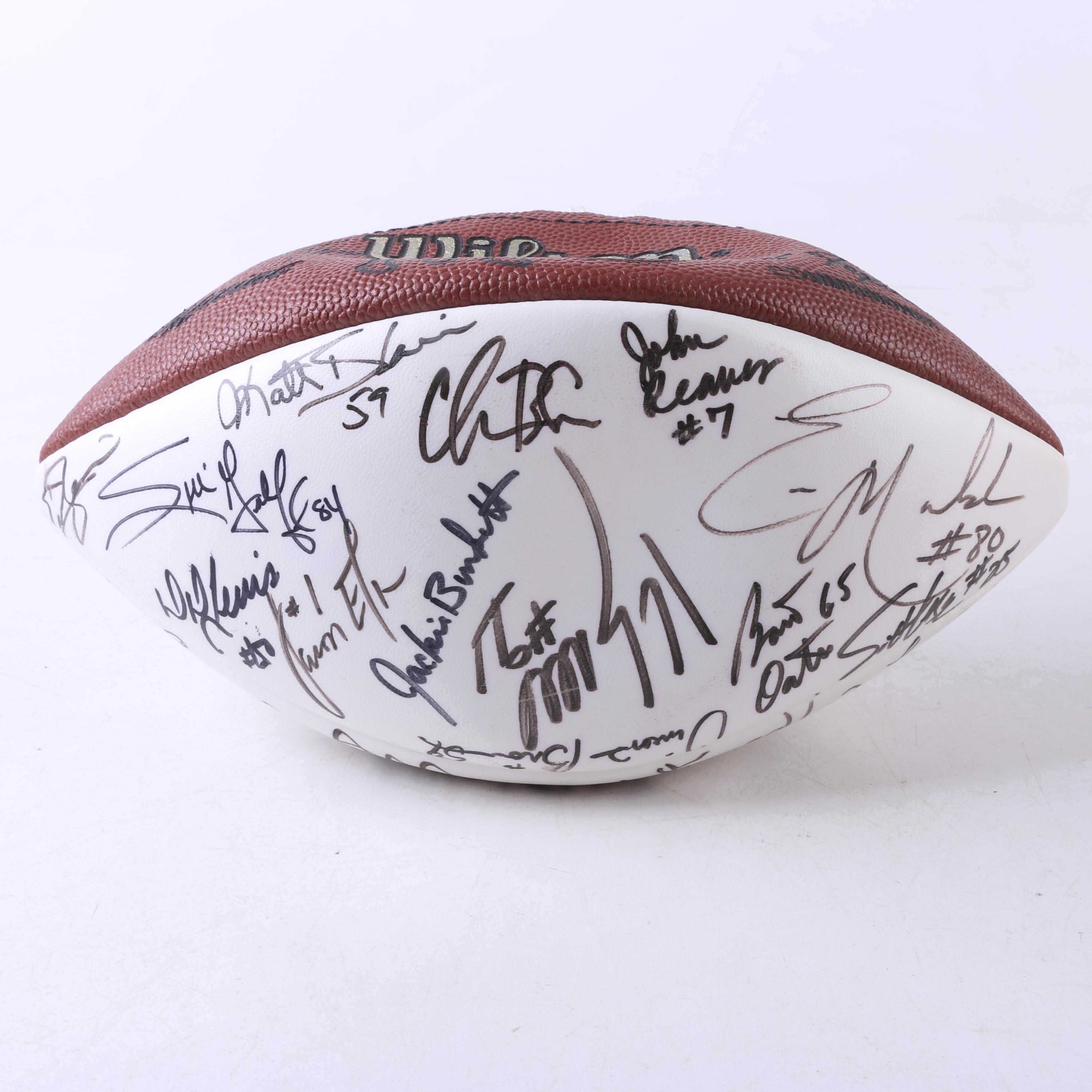 Multi-Autographed Footballs including Justin Tucker and 1996 Ravens Football