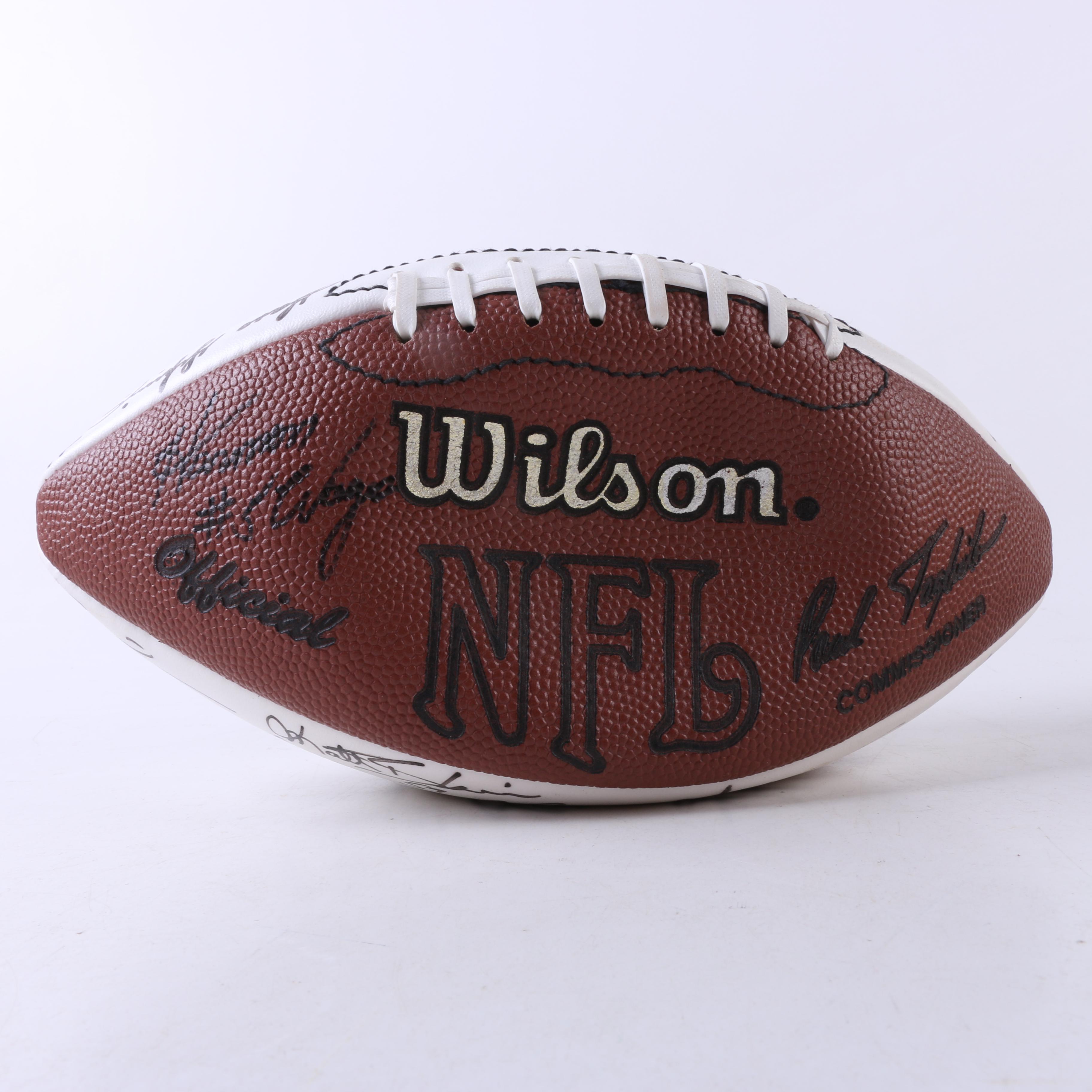 Multi-Autographed Footballs including Justin Tucker and 1996 Ravens Football