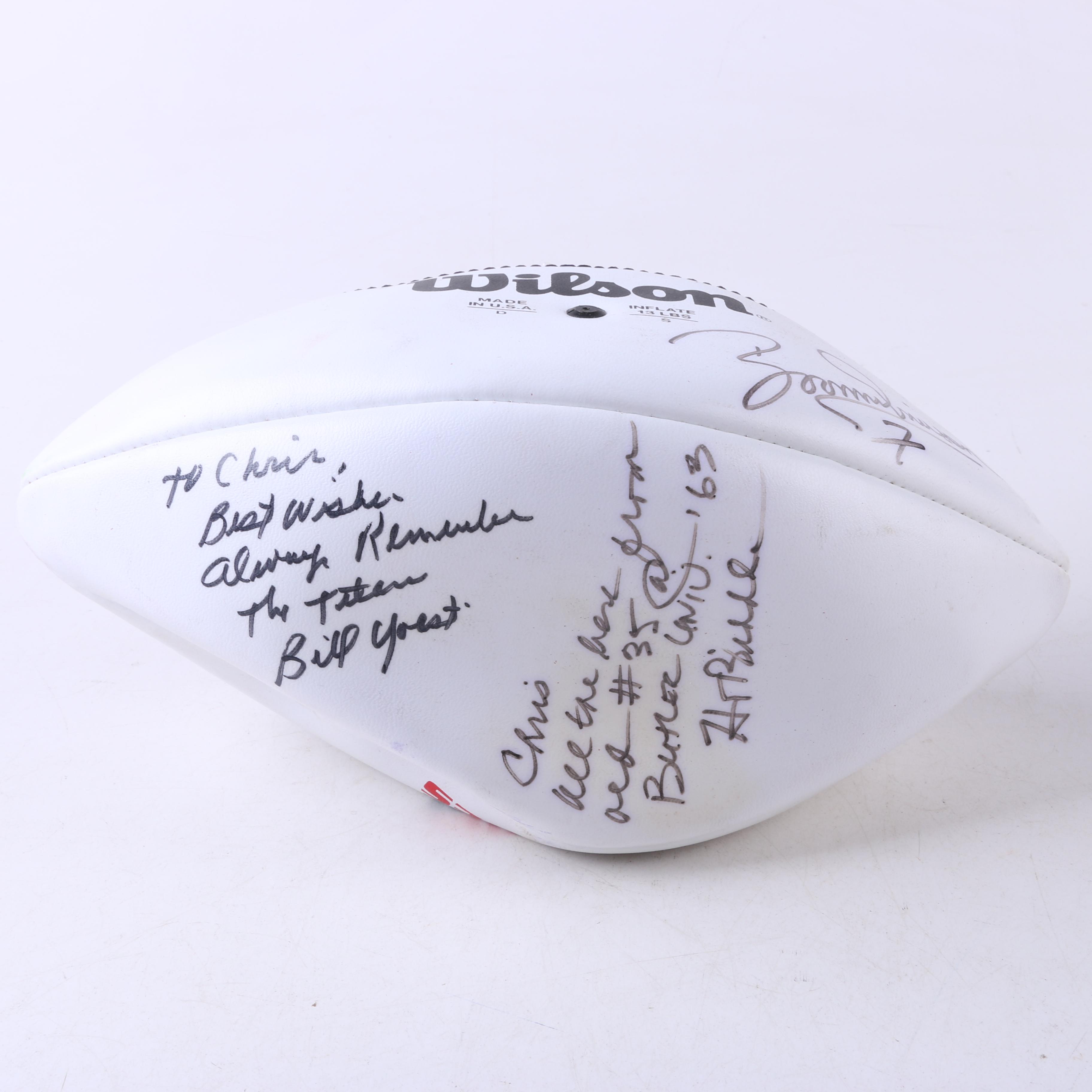Multi-Autographed Footballs including Justin Tucker and 1996 Ravens Football