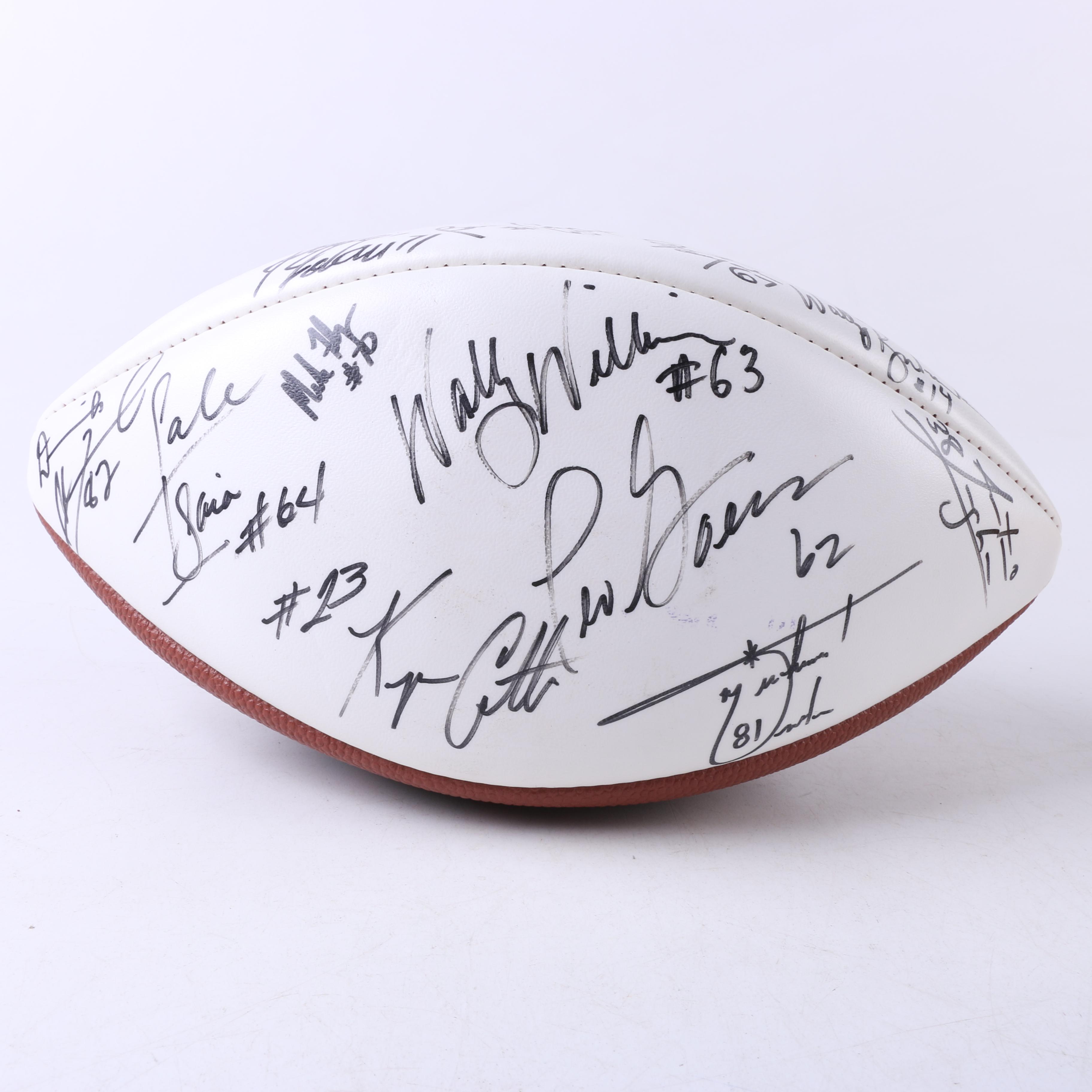 Multi-Autographed Footballs including Justin Tucker and 1996 Ravens Football