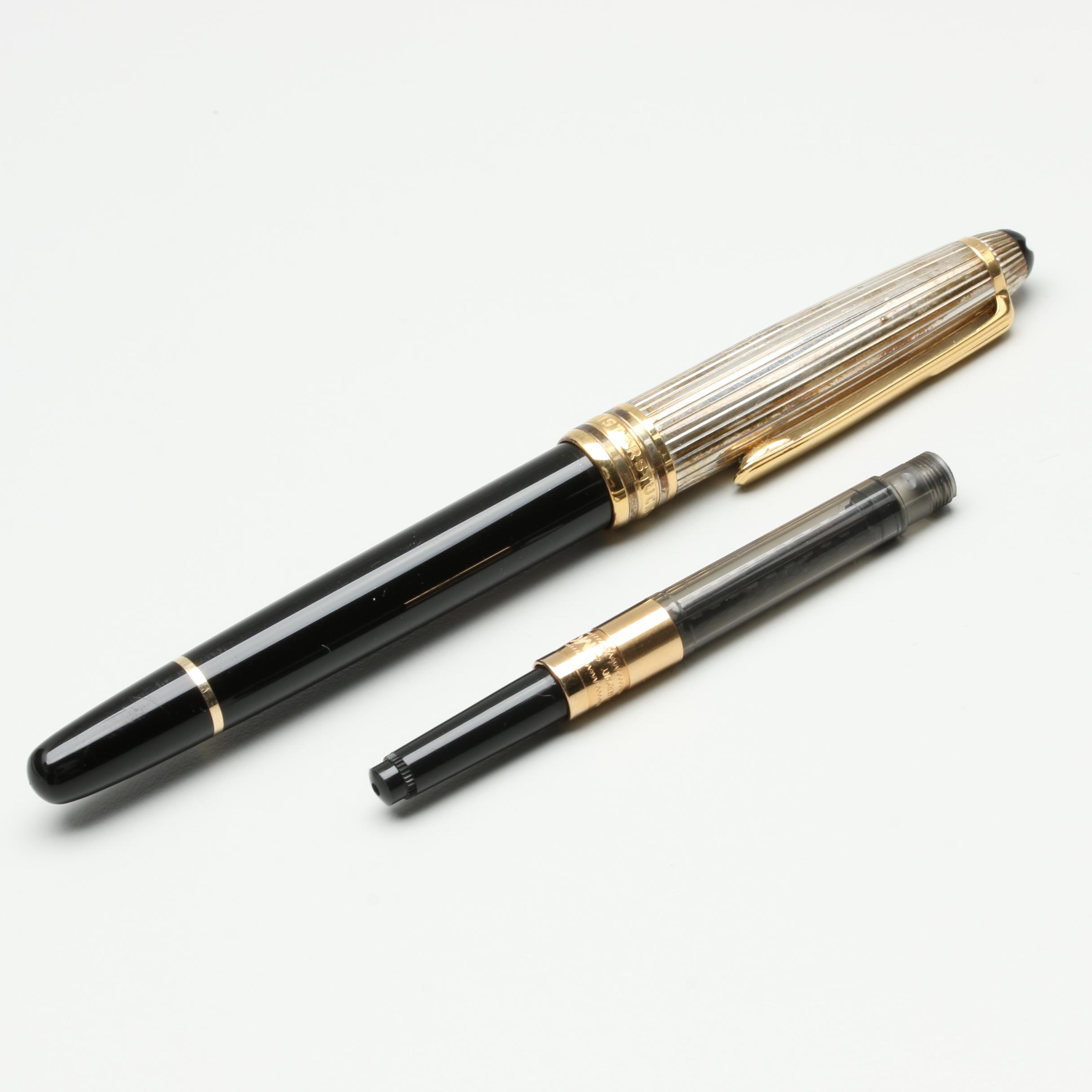 Montblanc "Meisterstück" Sterling Silver and 18K Gold Fountain Pen With Refill