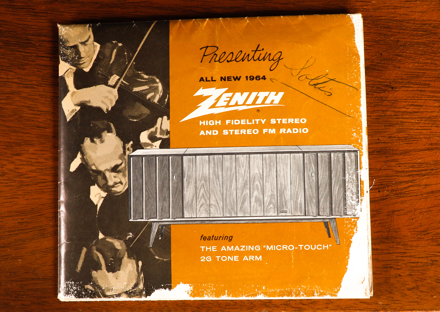 1960s Zenith ML2675 Hi Fi Stereo Console with AM/FM Radio and Turntable