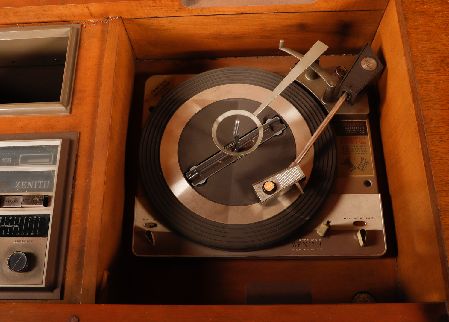 1960s Zenith ML2675 Hi Fi Stereo Console with AM/FM Radio and Turntable