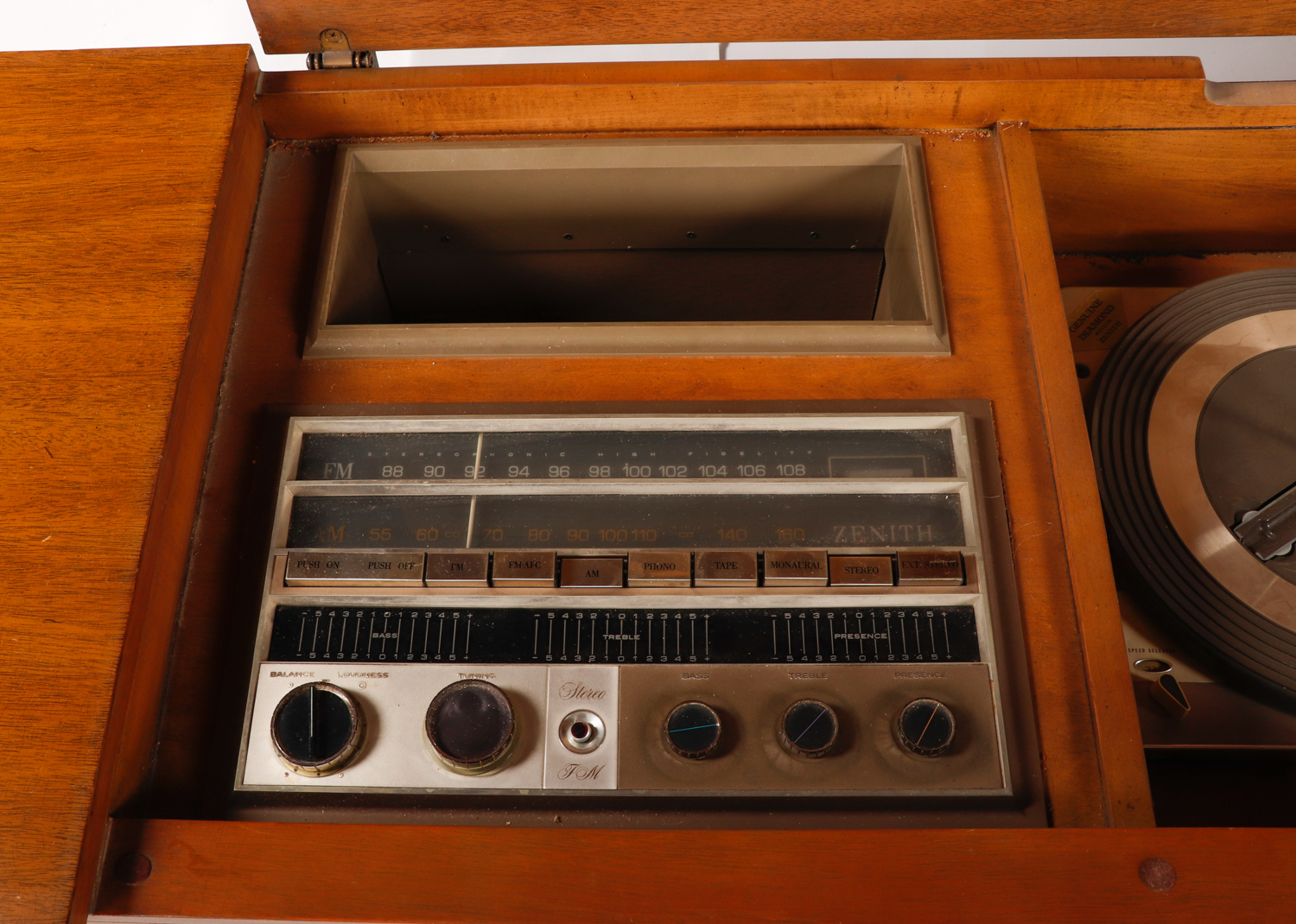 1960s Zenith ML2675 Hi Fi Stereo Console with AM/FM Radio and Turntable
